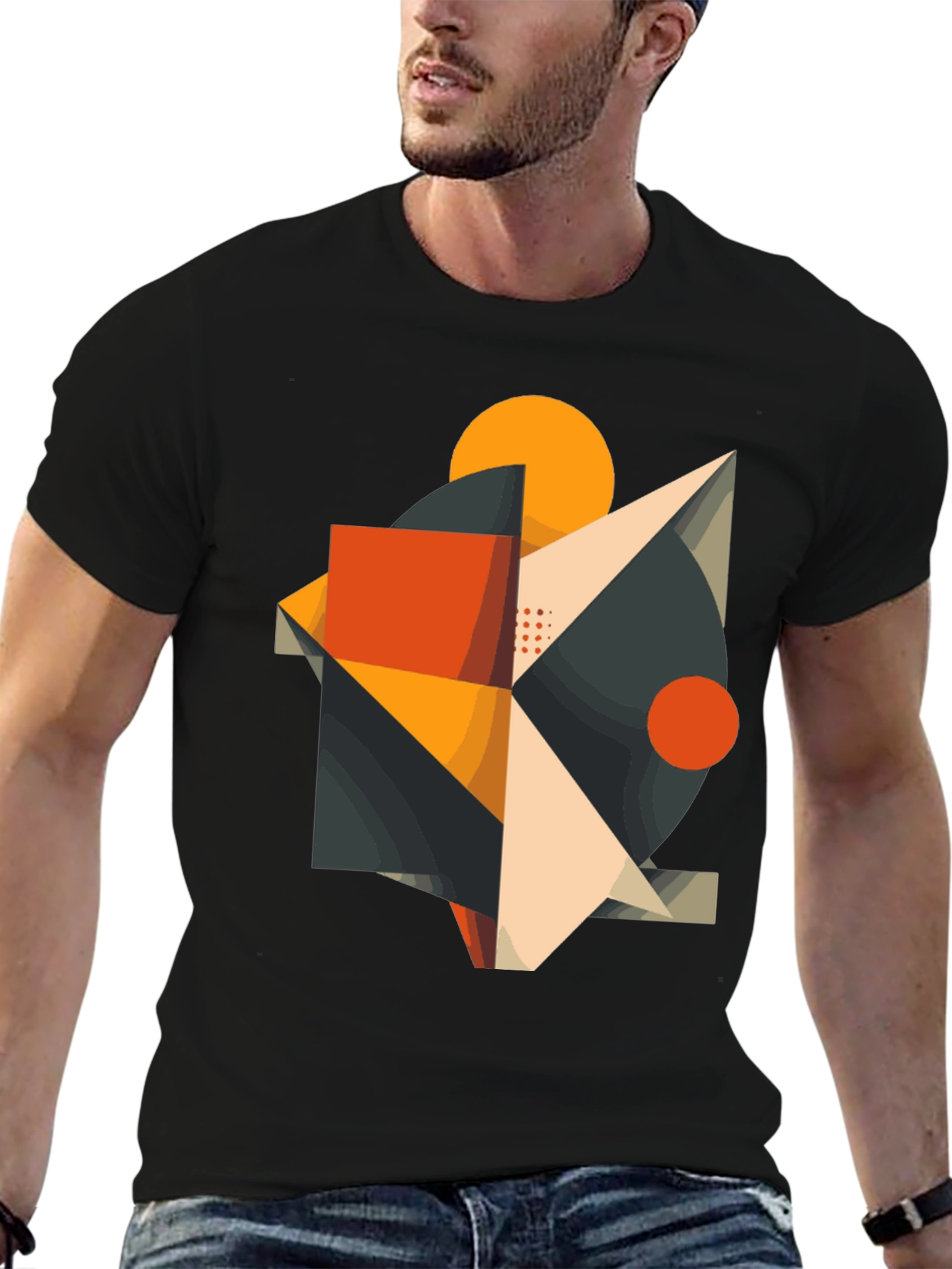 Abstract Geometric Graphic Tee - Modern Art Shirt