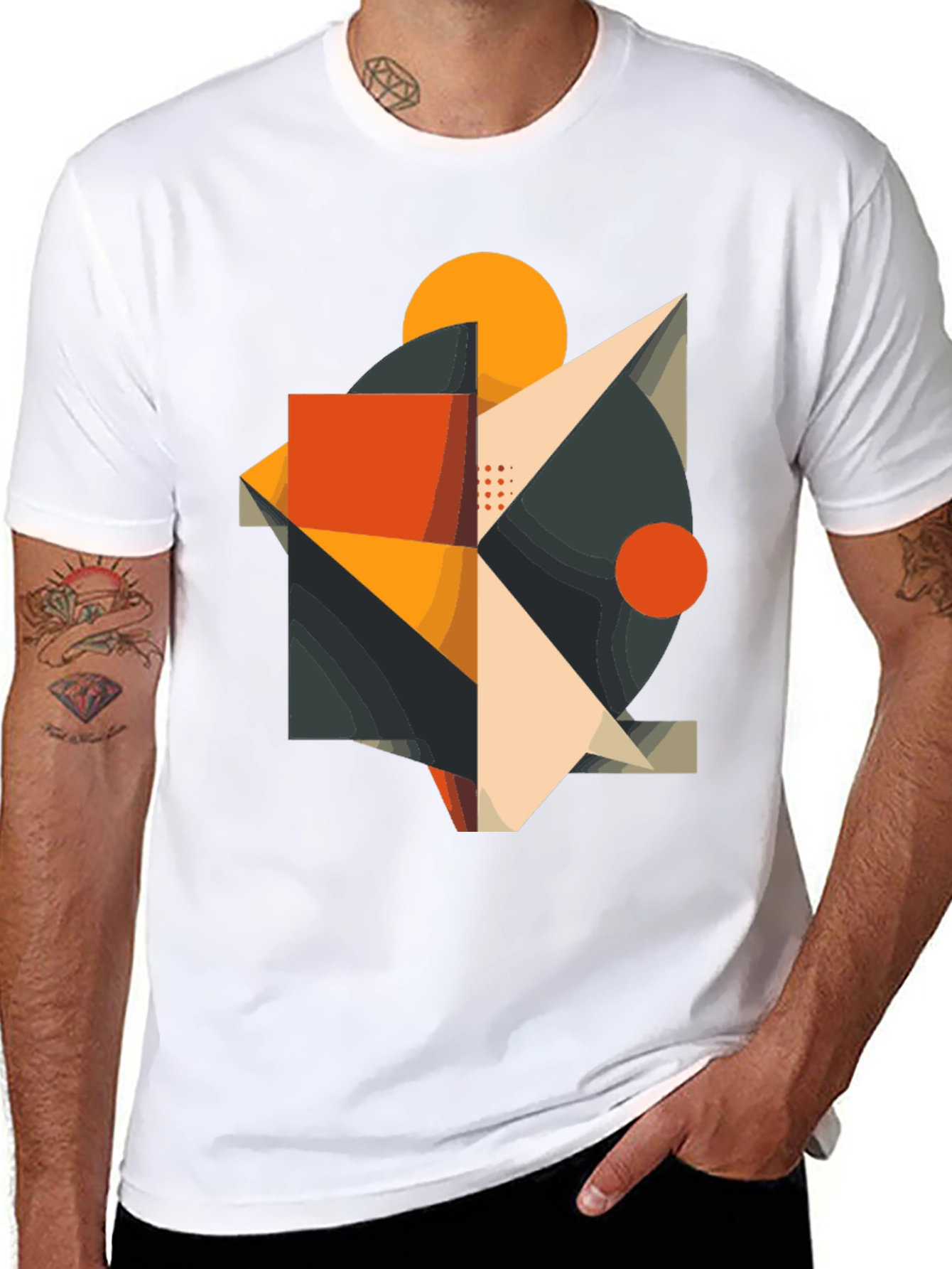 Abstract Geometric Graphic Tee - Modern Art Shirt