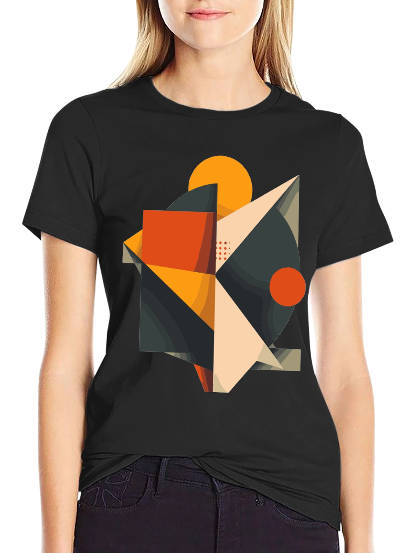 Abstract Geometric Graphic Tee - Modern Art Shirt
