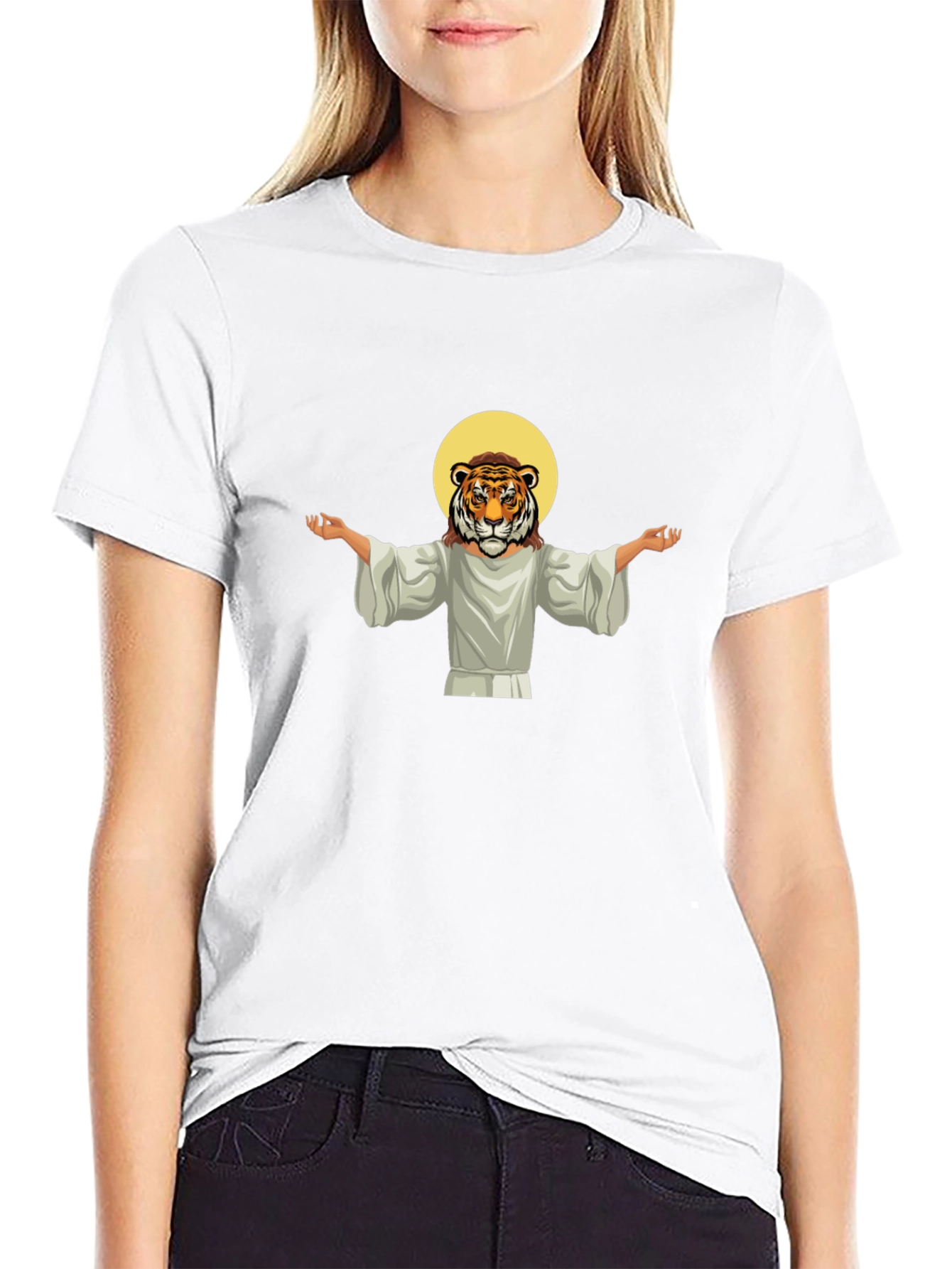 Tiger Jesus Graphic Tee - Black