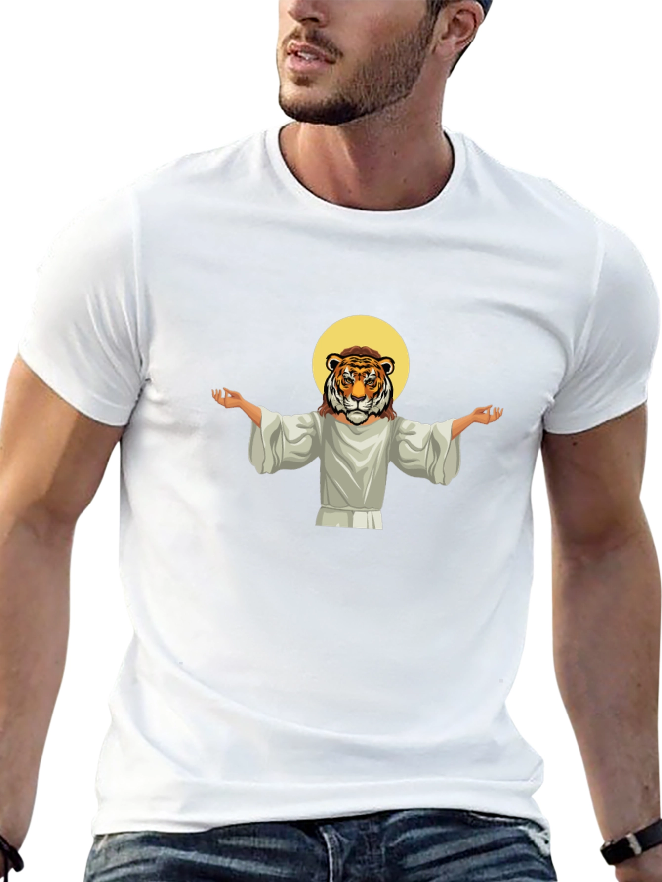 Tiger Jesus Graphic Tee - Black