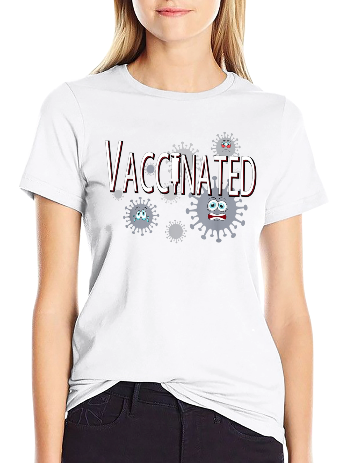 Vaccinated Cartoon Virus T-Shirt