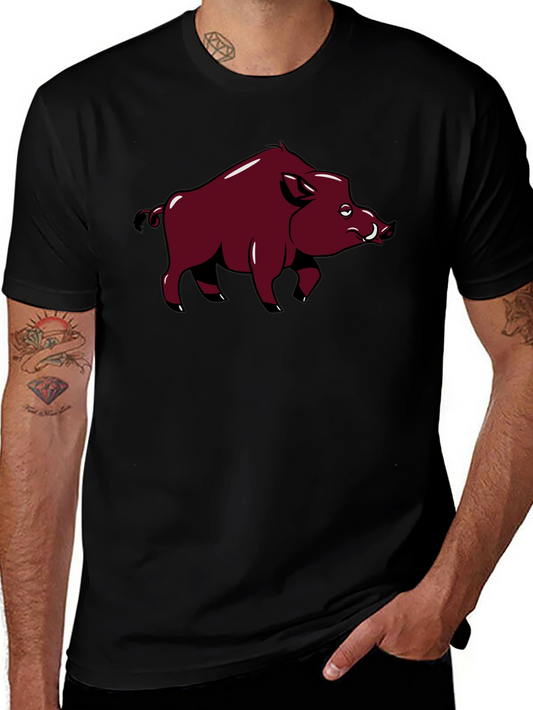 Boar Graphic Tee - Classic Black Cotton T-Shirt