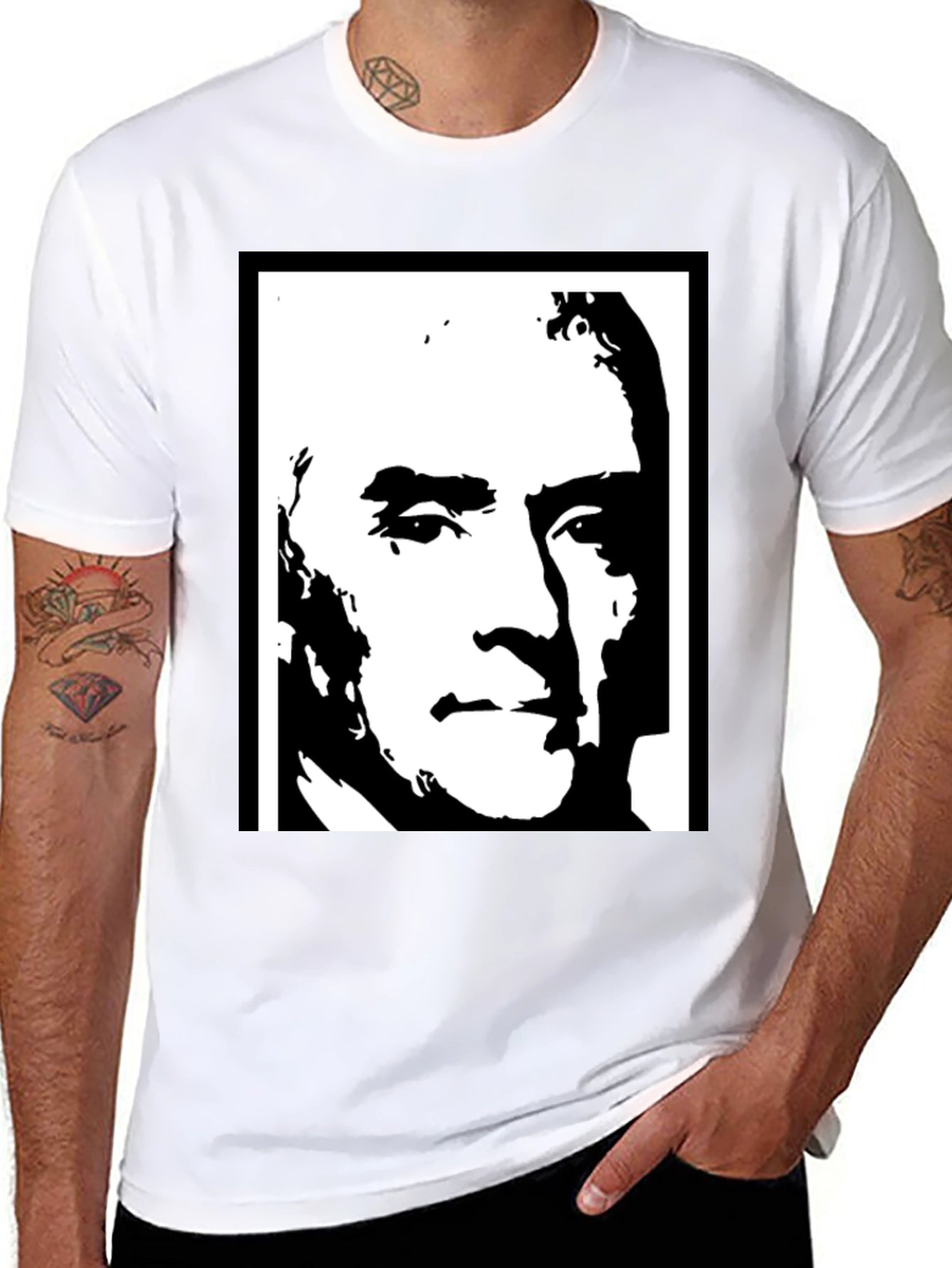 Bold Graphic Tee - Monochrome Portrait Design