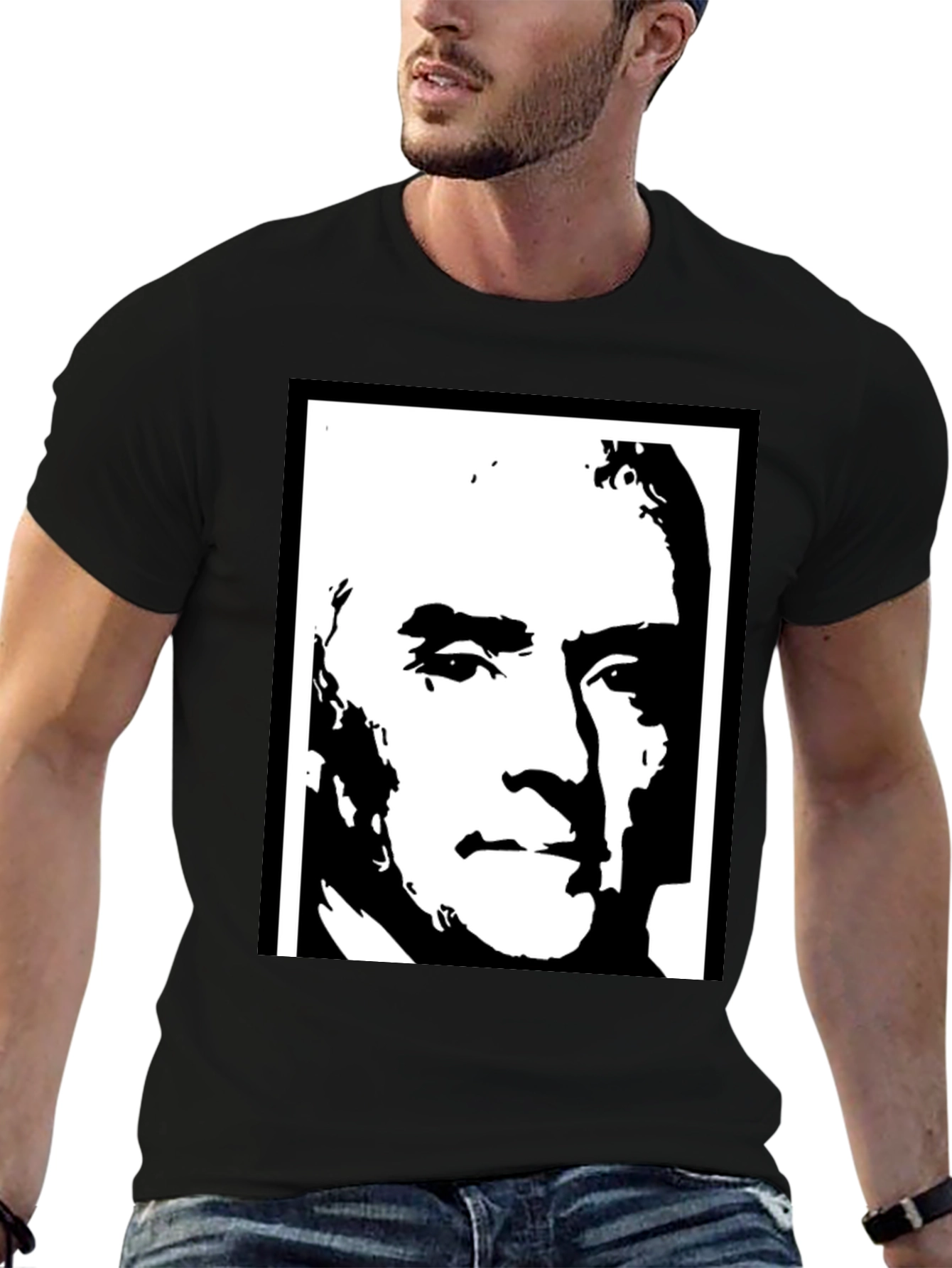 Bold Graphic Tee - Monochrome Portrait Design