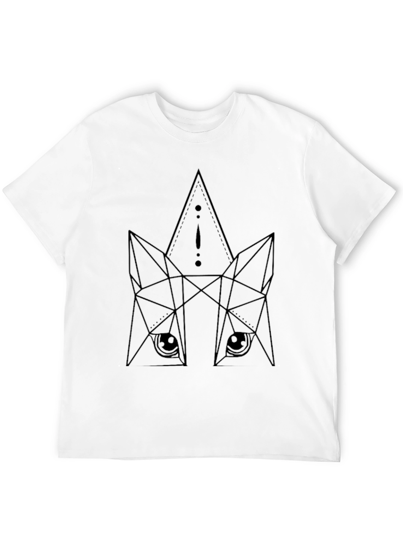 Geometric Fox Graphic Tee - Modern Animal Art Shirt