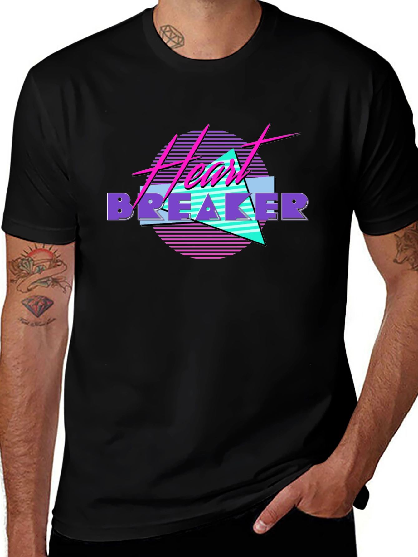 Heartbreaker 80s Style Black T-Shirt