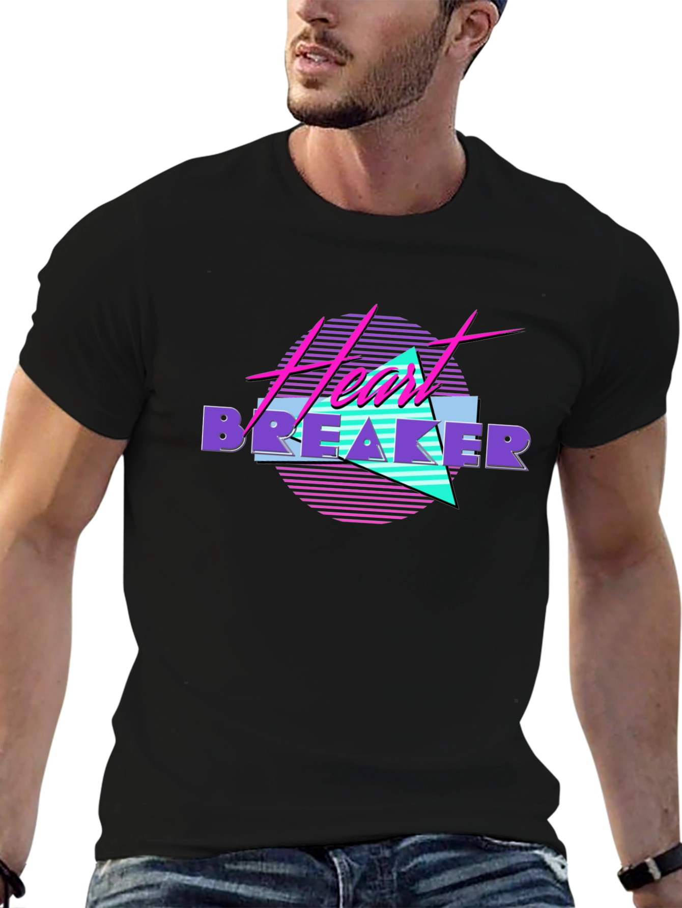 Heartbreaker 80s Style Black T-Shirt