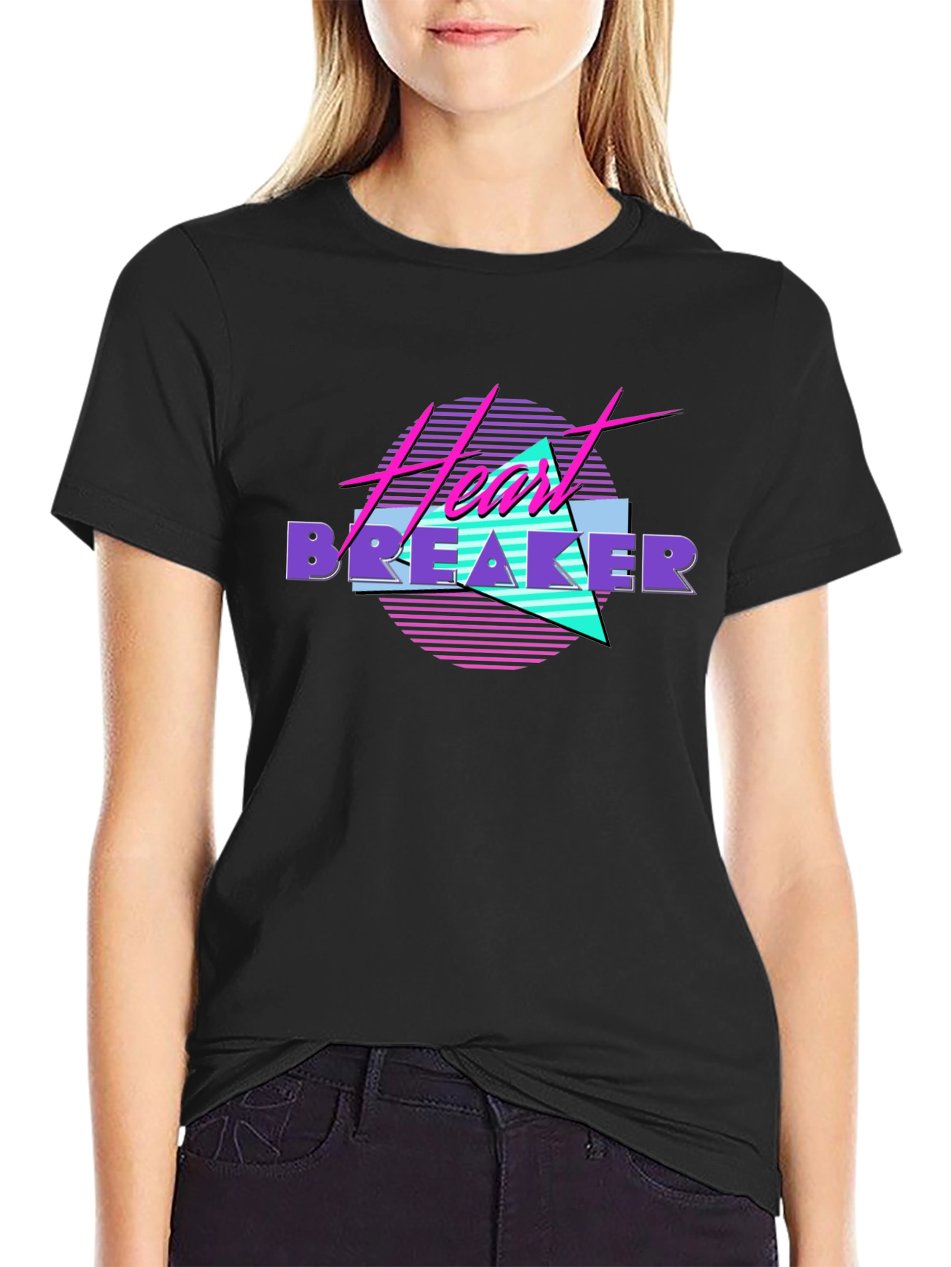 Heartbreaker 80s Style Black T-Shirt