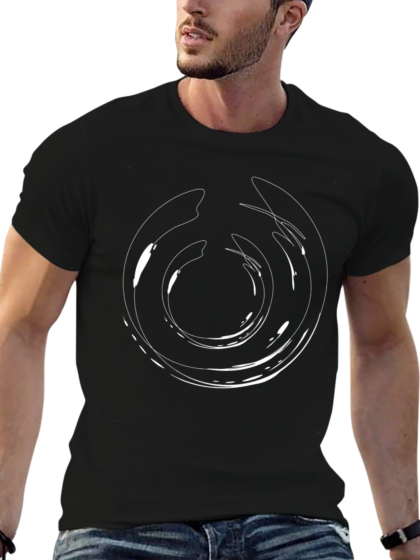 Abstract Circle Graphic Tee - Modern Style