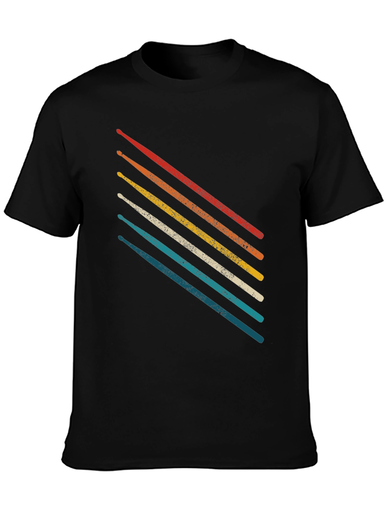 Retro Drum Sticks Graphic Tee - Musician Style