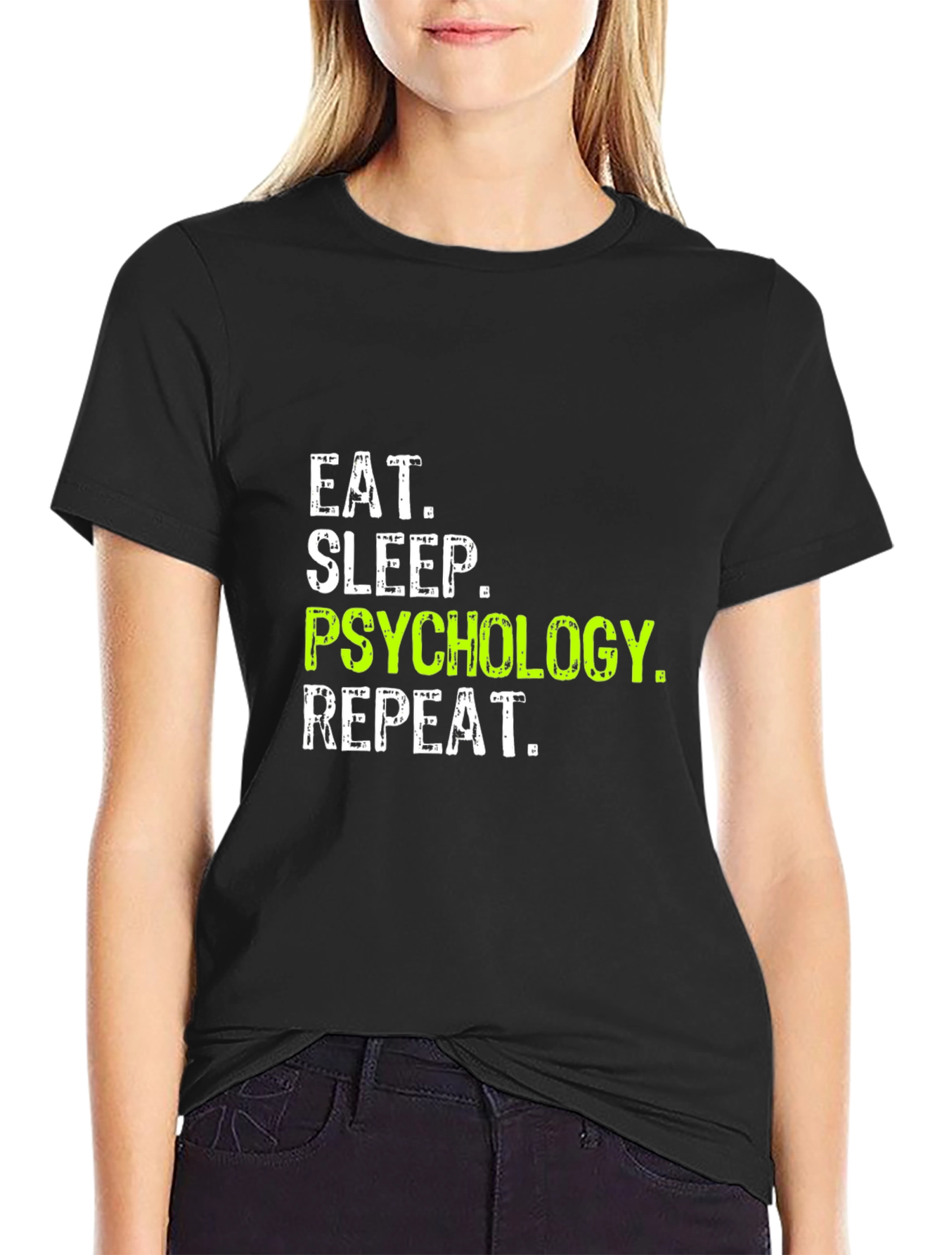 Eat Sleep Psychology Repeat Black T-Shirt