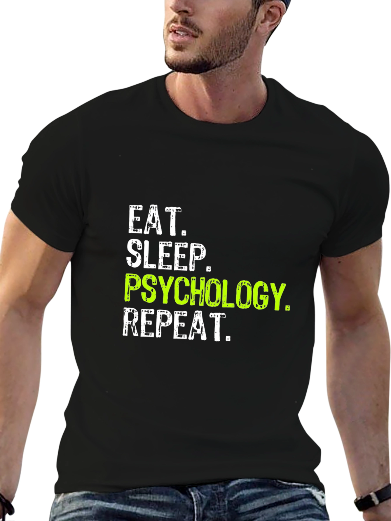 Eat Sleep Psychology Repeat Black T-Shirt