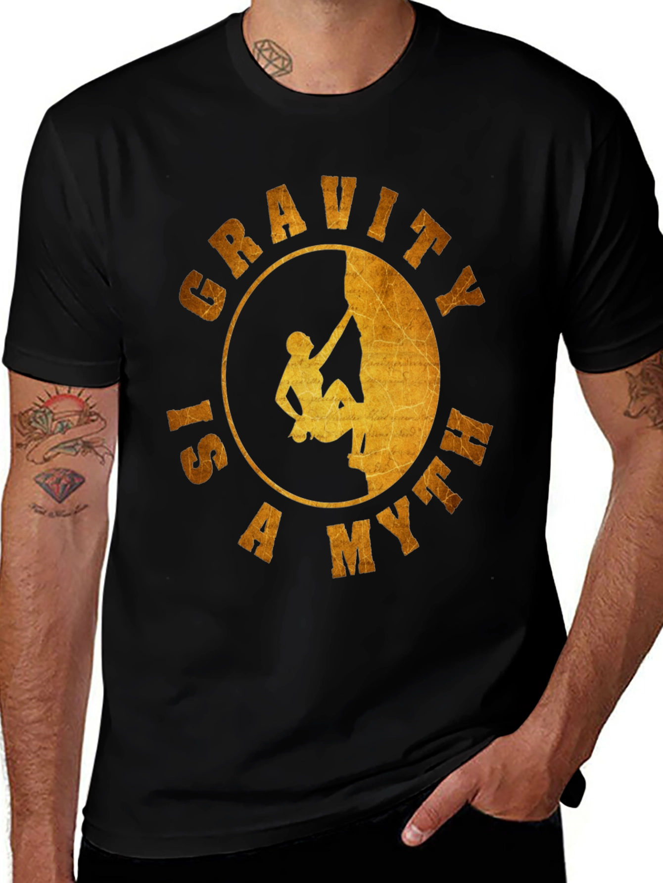Gravity is a Myth T-Shirt - Rock Climbing Design