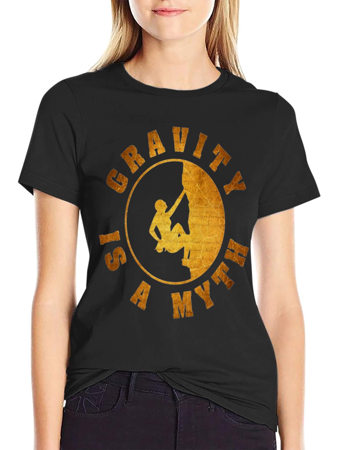 Gravity is a Myth T-Shirt - Rock Climbing Design