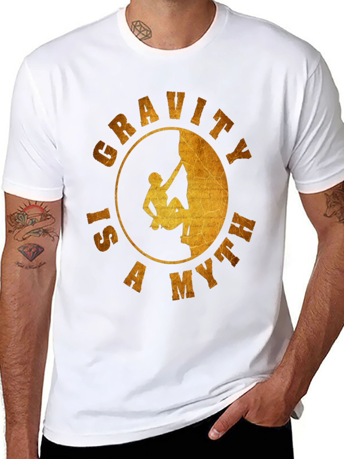 Gravity is a Myth T-Shirt - Rock Climbing Design