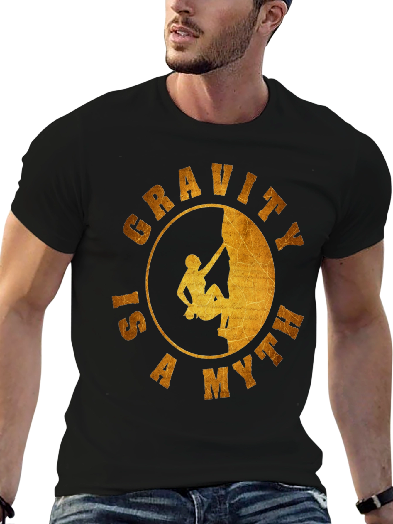 Gravity is a Myth T-Shirt - Rock Climbing Design