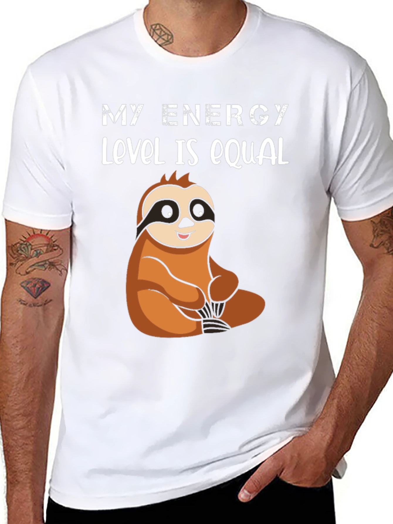 My Energy Level is Equal Sloth Graphic Tee