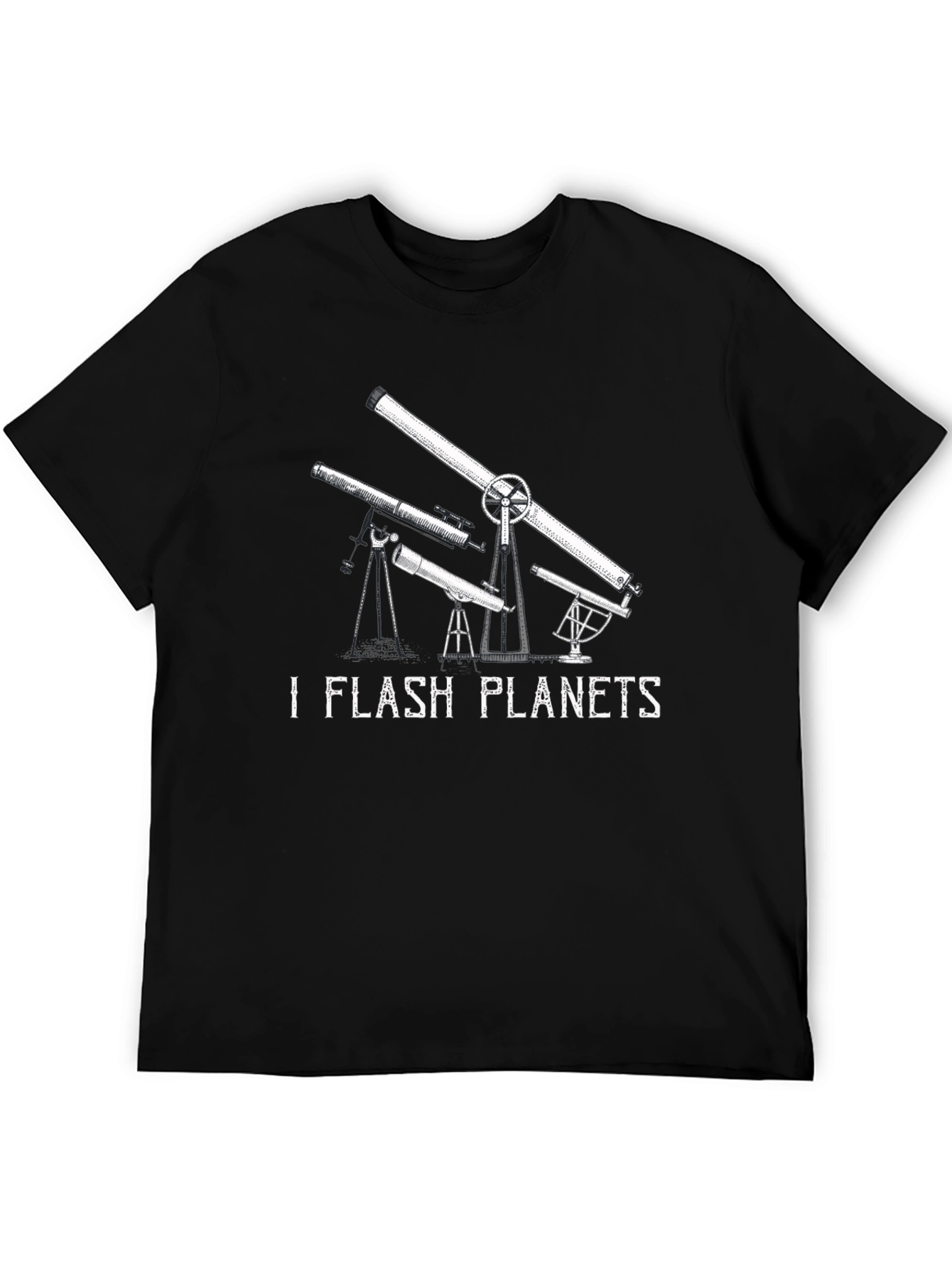 I Flash Planets Black Graphic Tee