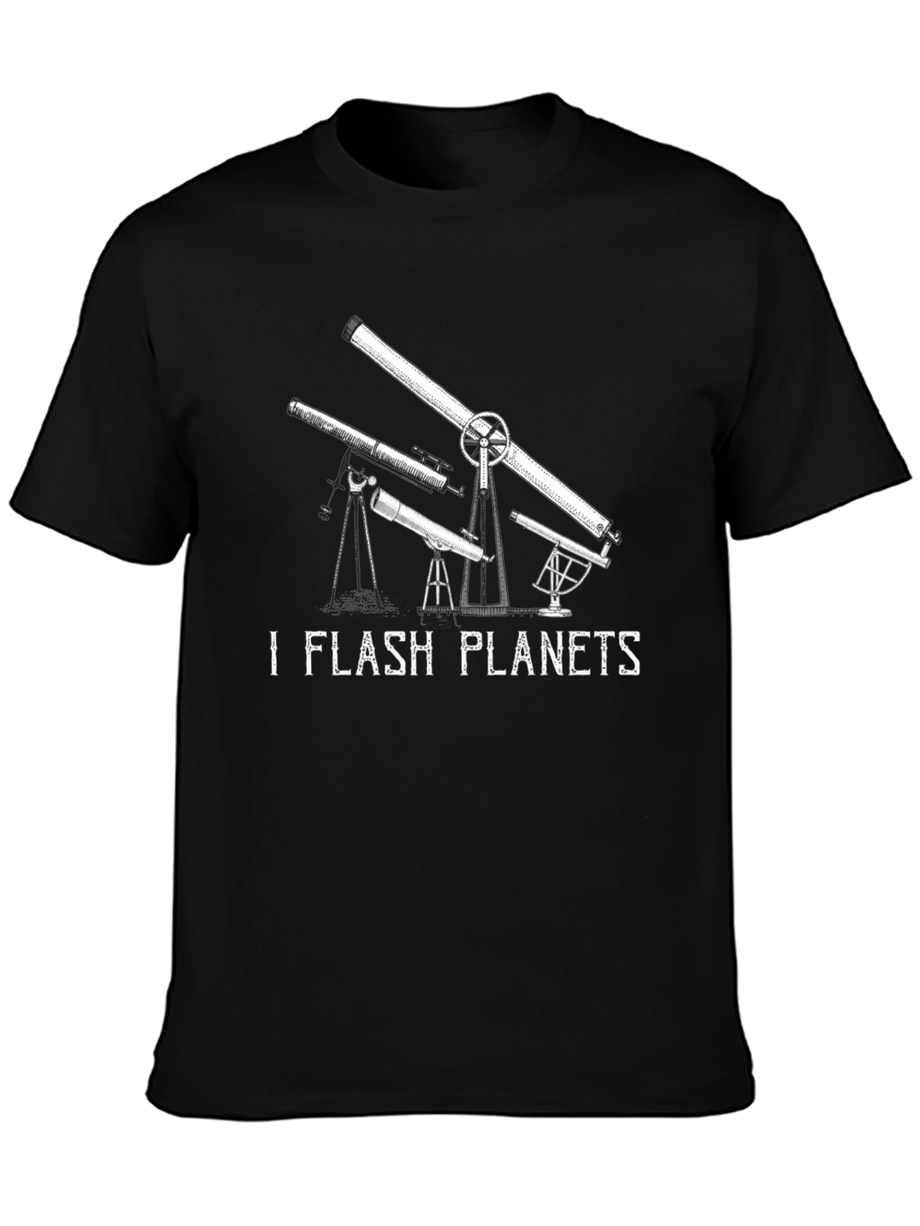 I Flash Planets Black Graphic Tee