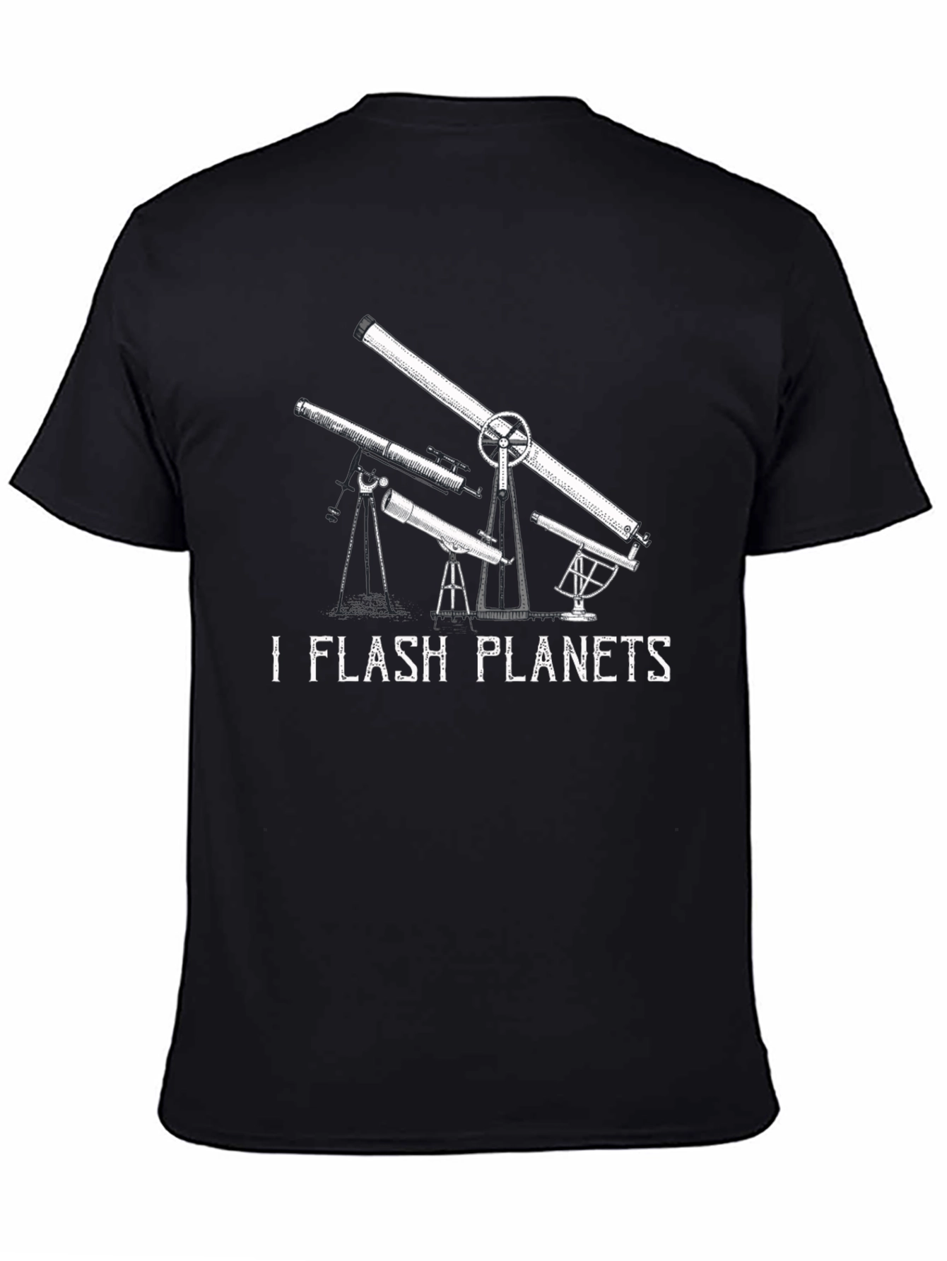 I Flash Planets Black Graphic Tee