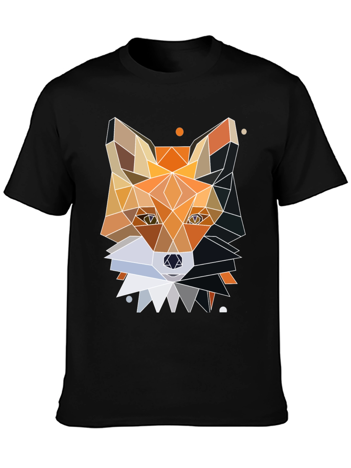 Geometric Fox Graphic Tee - Unique Polygonal Design