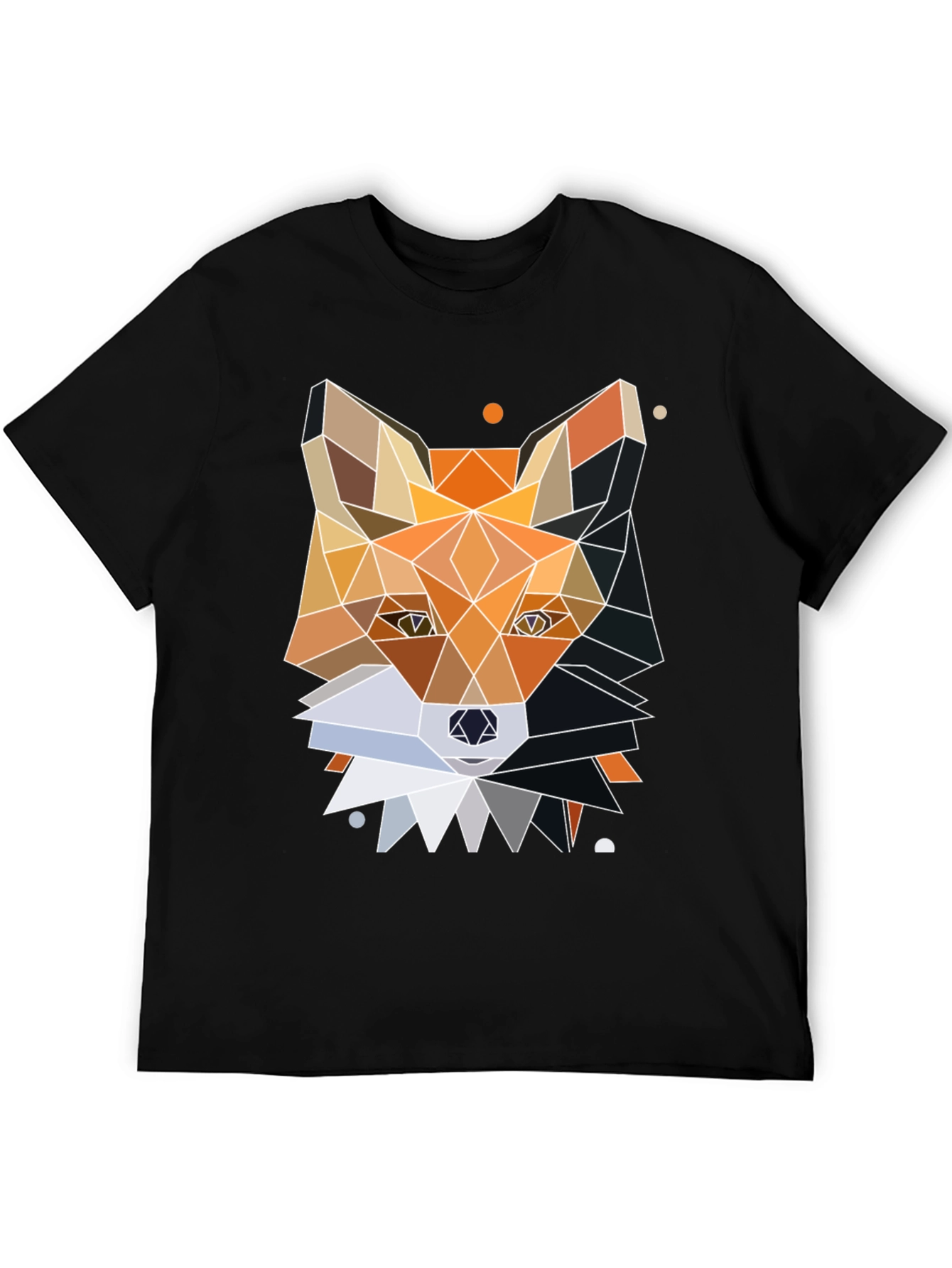 Geometric Fox Graphic Tee - Unique Polygonal Design