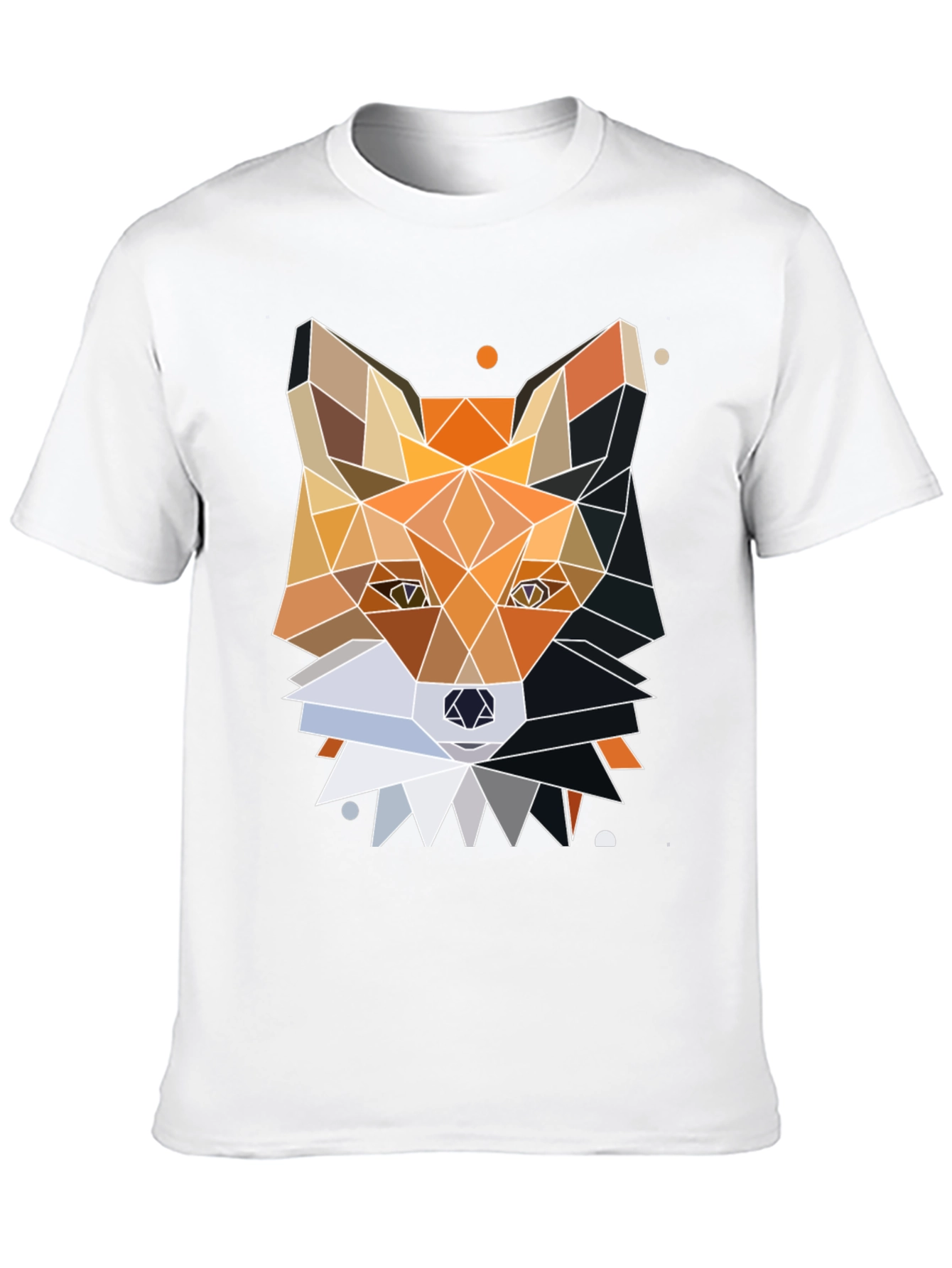 Geometric Fox Graphic Tee - Unique Polygonal Design