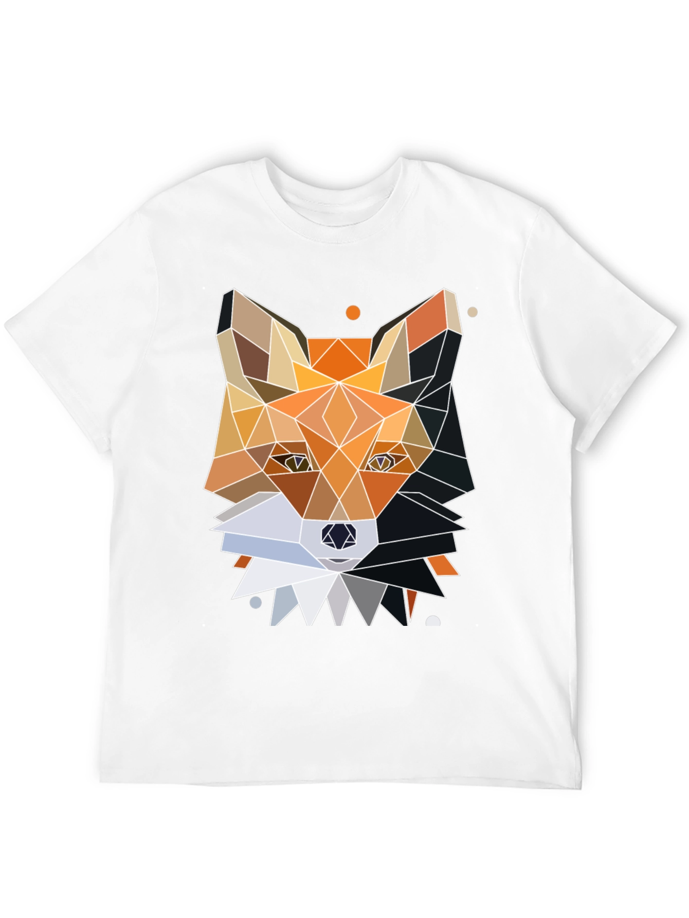 Geometric Fox Graphic Tee - Unique Polygonal Design