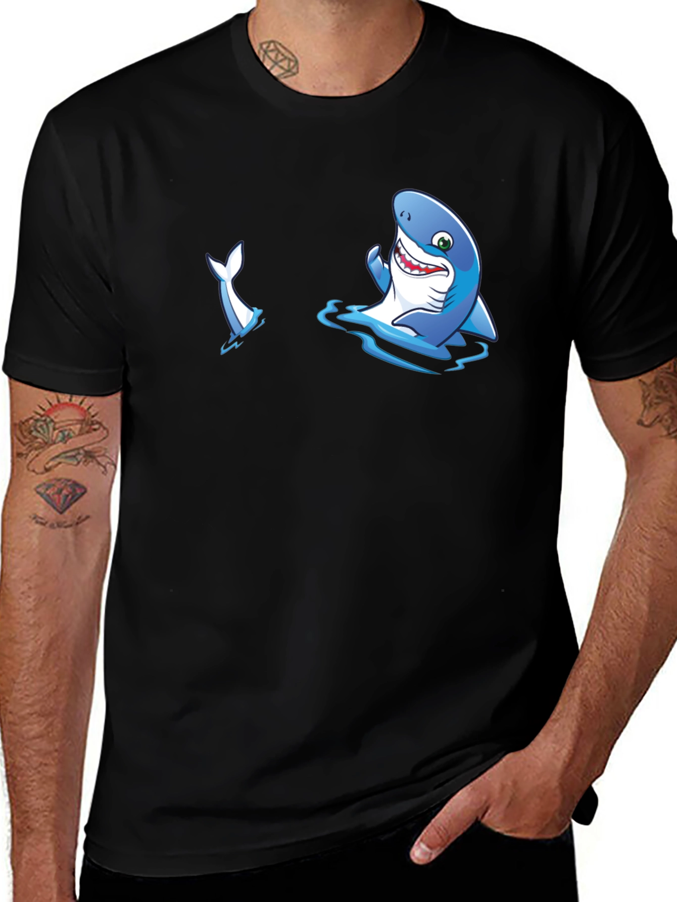 Shark Graphic T-Shirt - Mens Black Tee