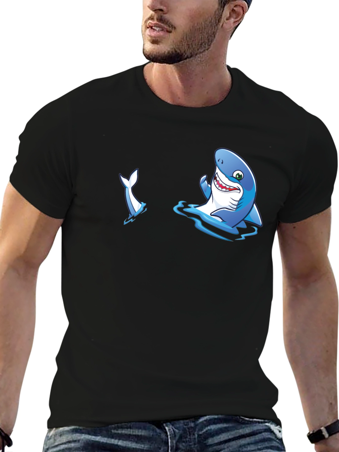 Shark Graphic T-Shirt - Mens Black Tee