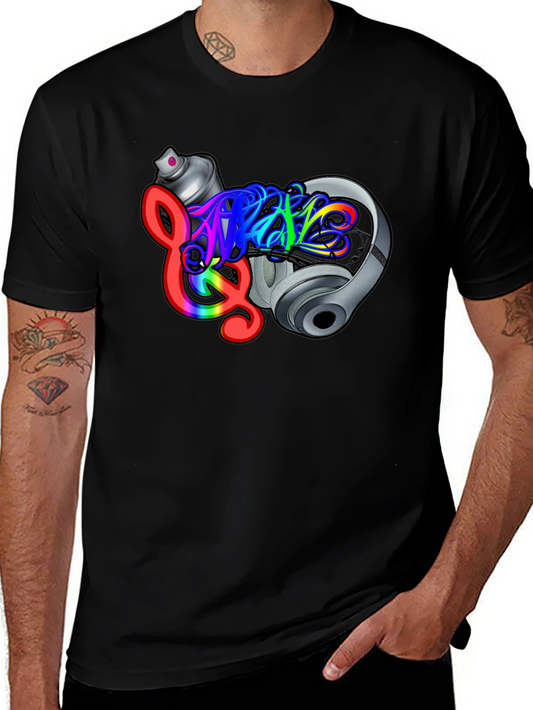 Music Graffiti Black T-Shirt
