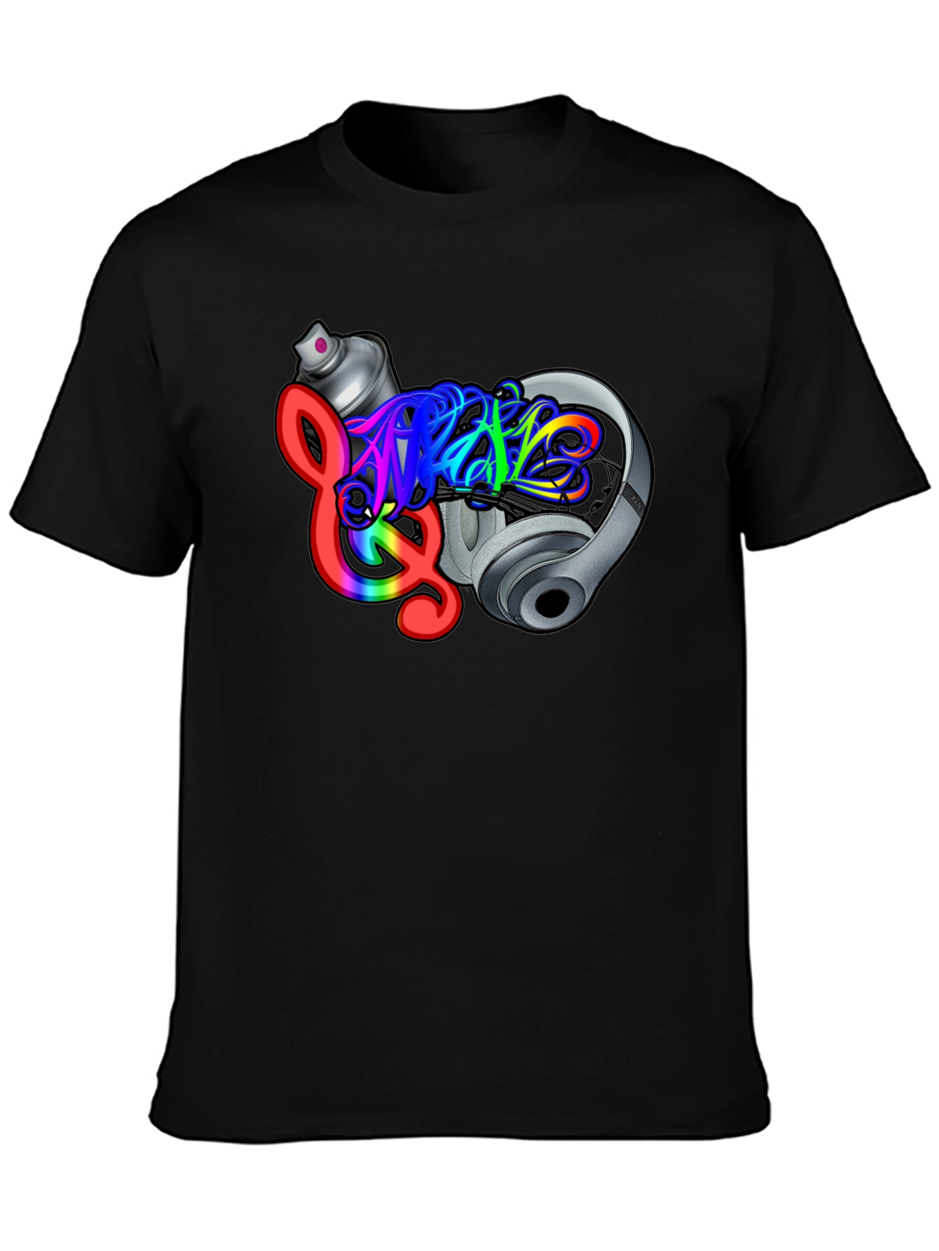 Music Graffiti Black T-Shirt
