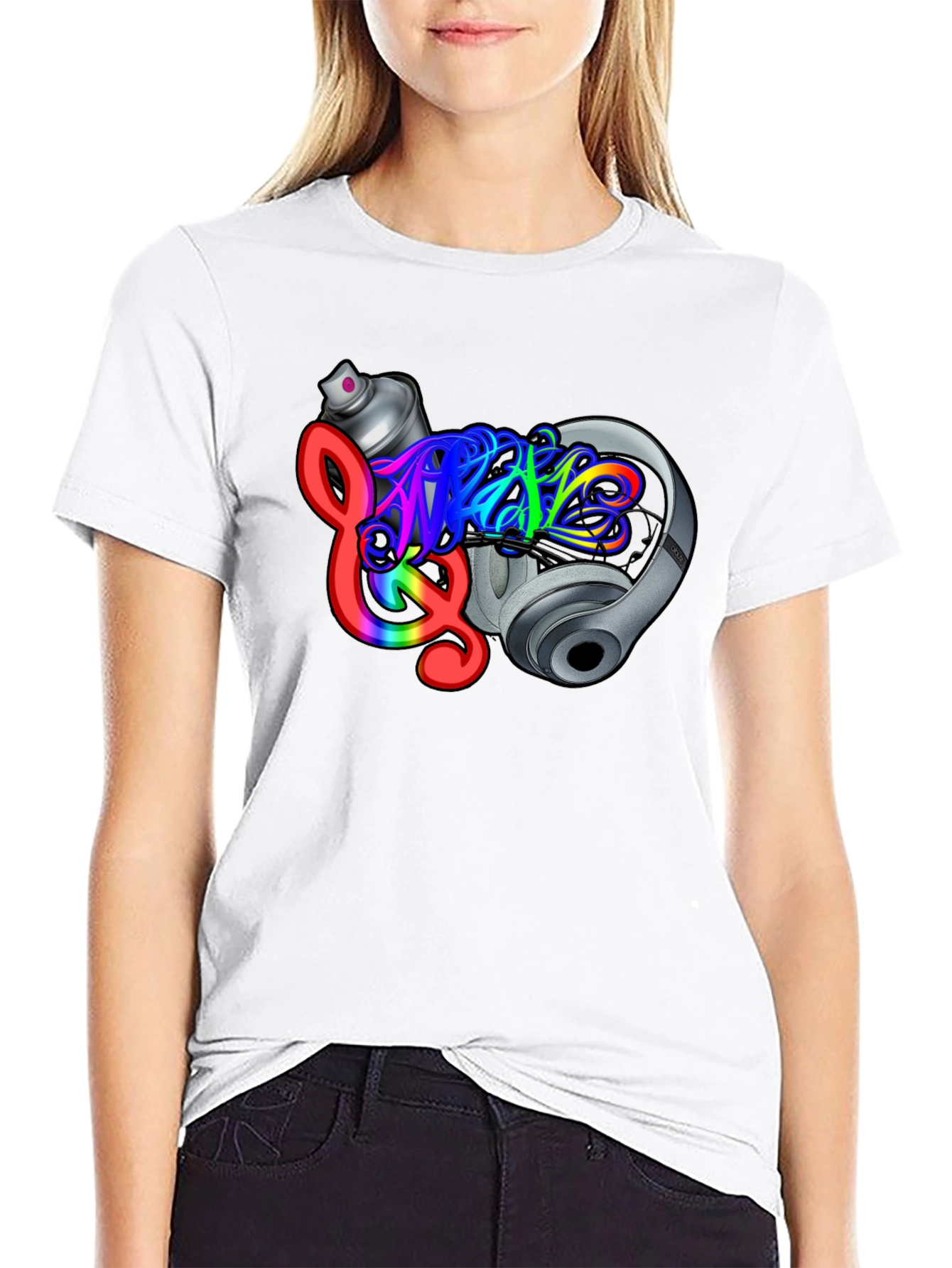 Music Graffiti Black T-Shirt