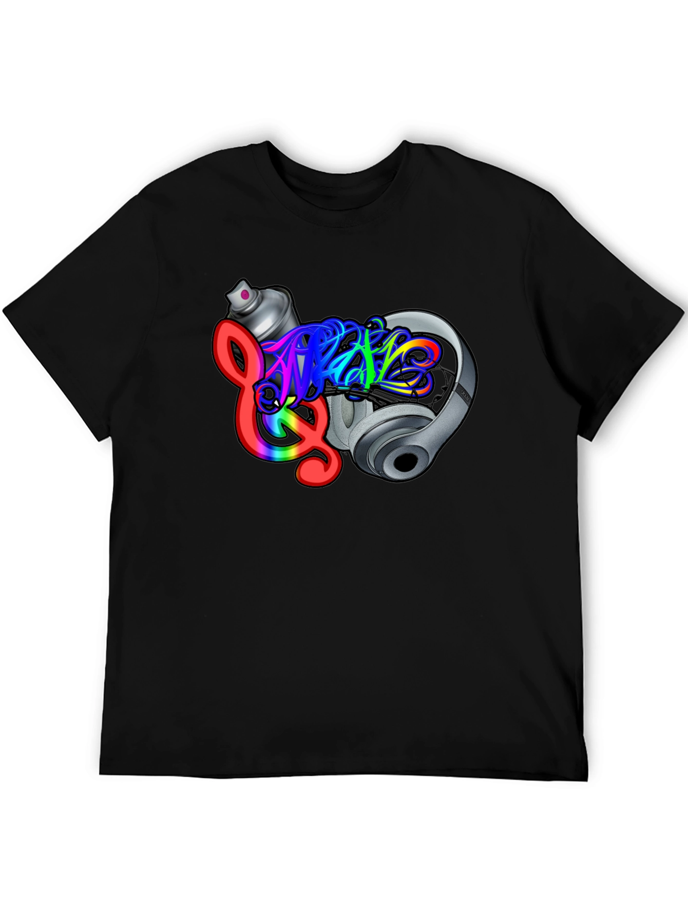 Music Graffiti Black T-Shirt