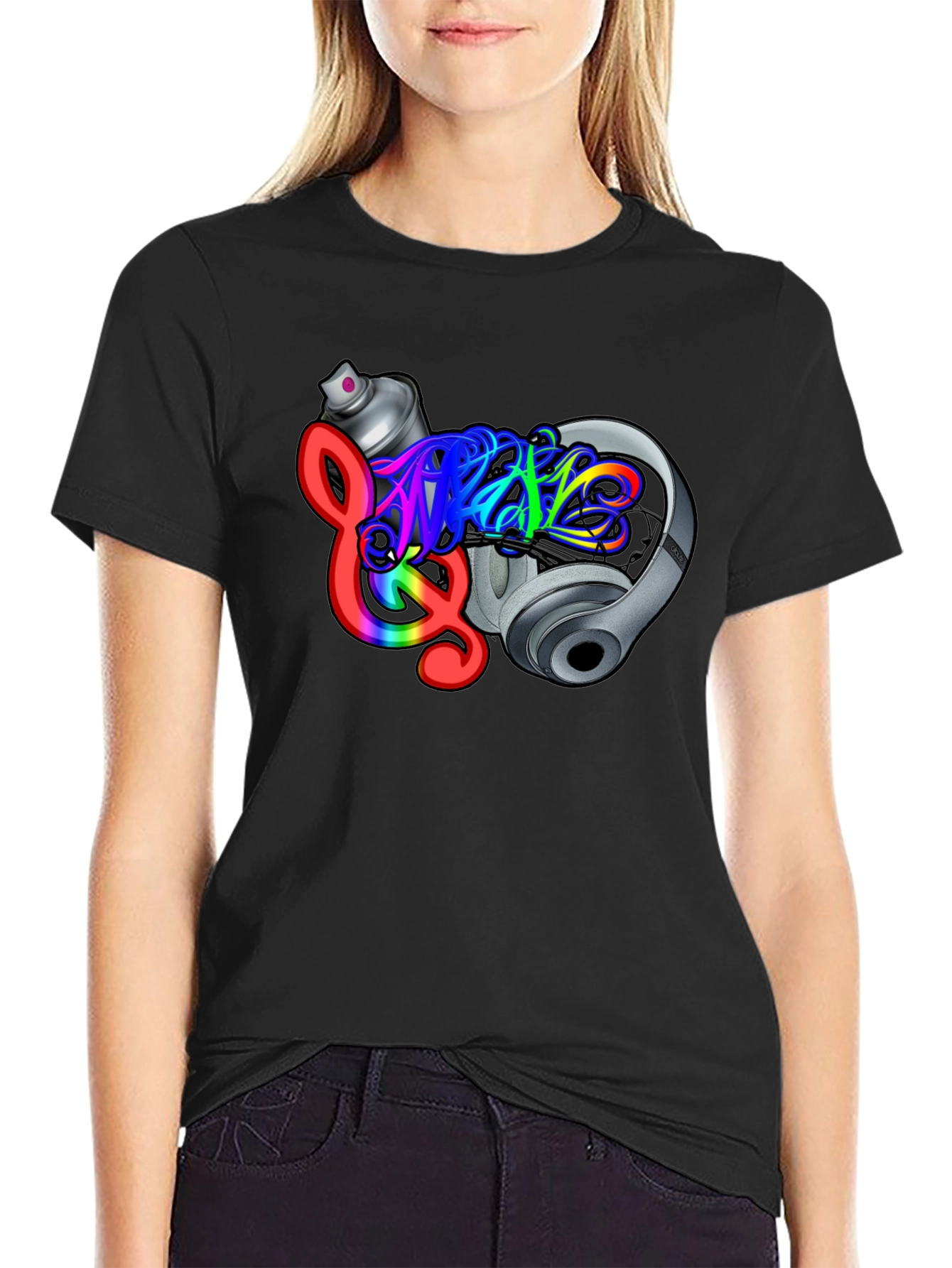 Music Graffiti Black T-Shirt