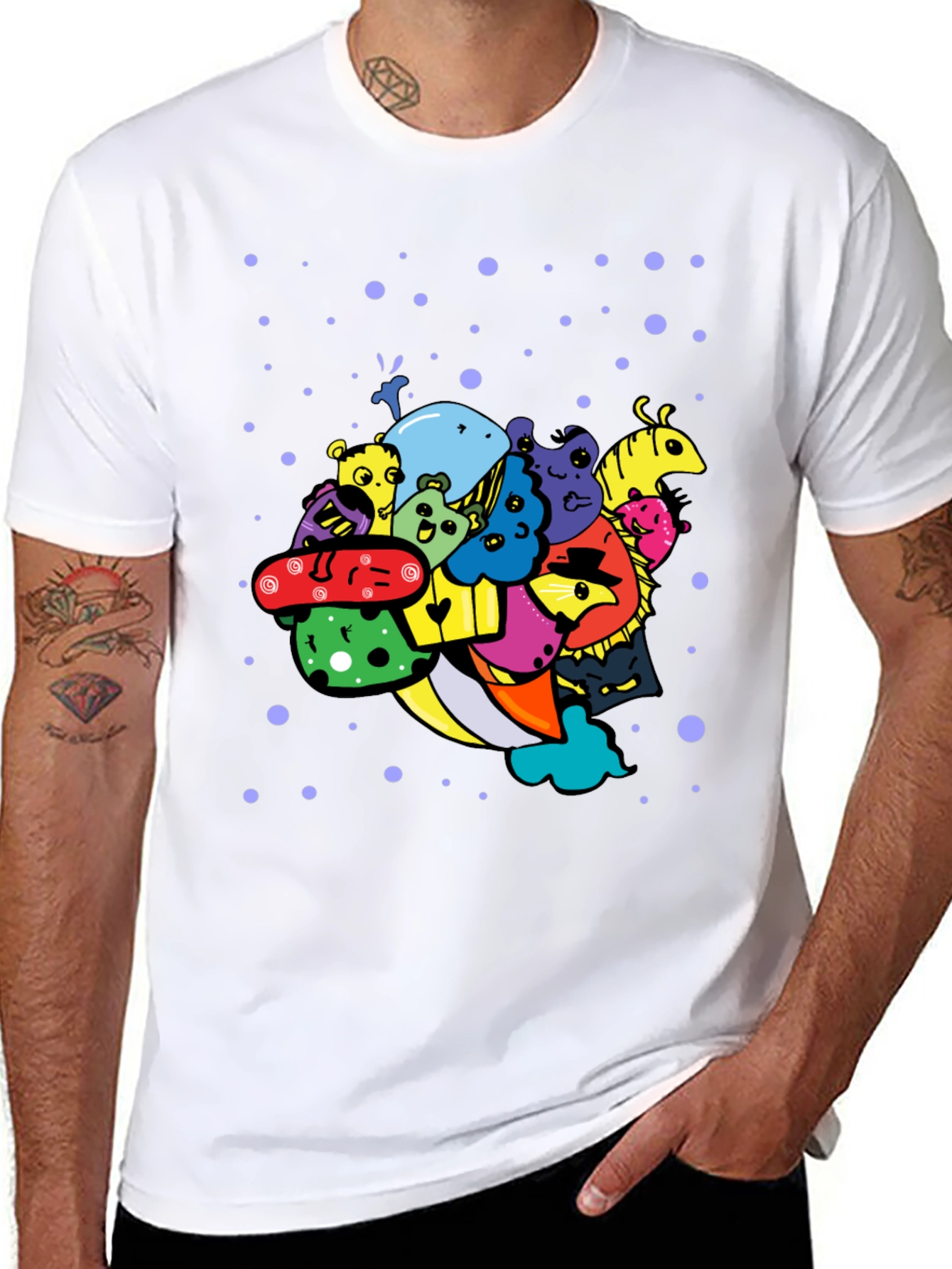 Funky Doodle Art Black T-Shirt