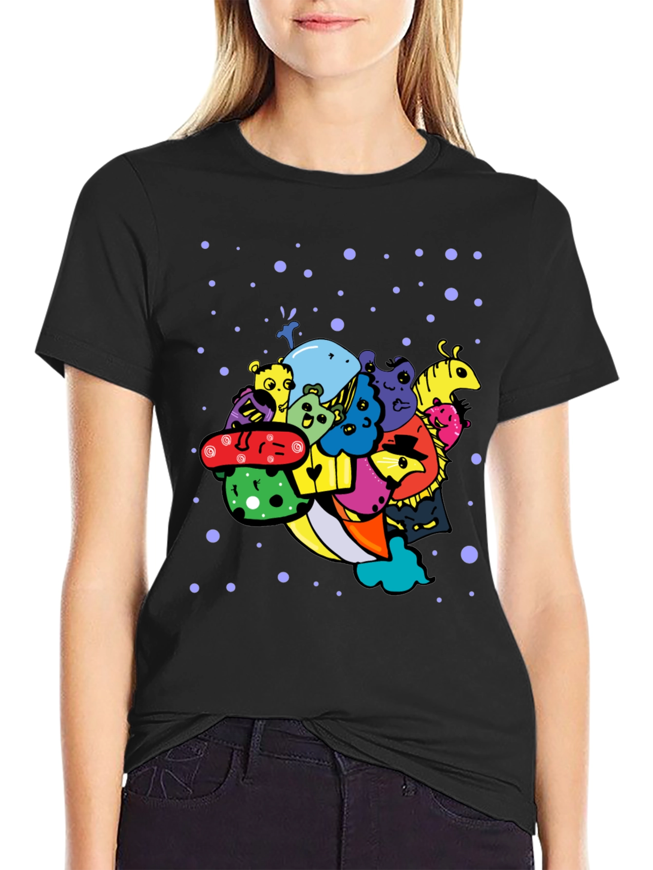 Funky Doodle Art Black T-Shirt