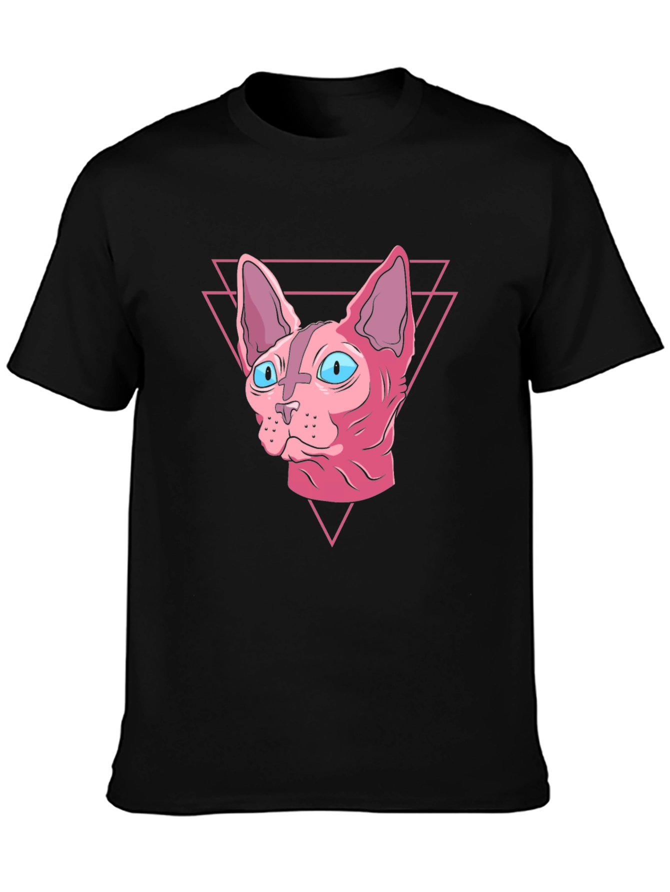 Sphynx Cat Graphic Tee - Black Cotton Shirt
