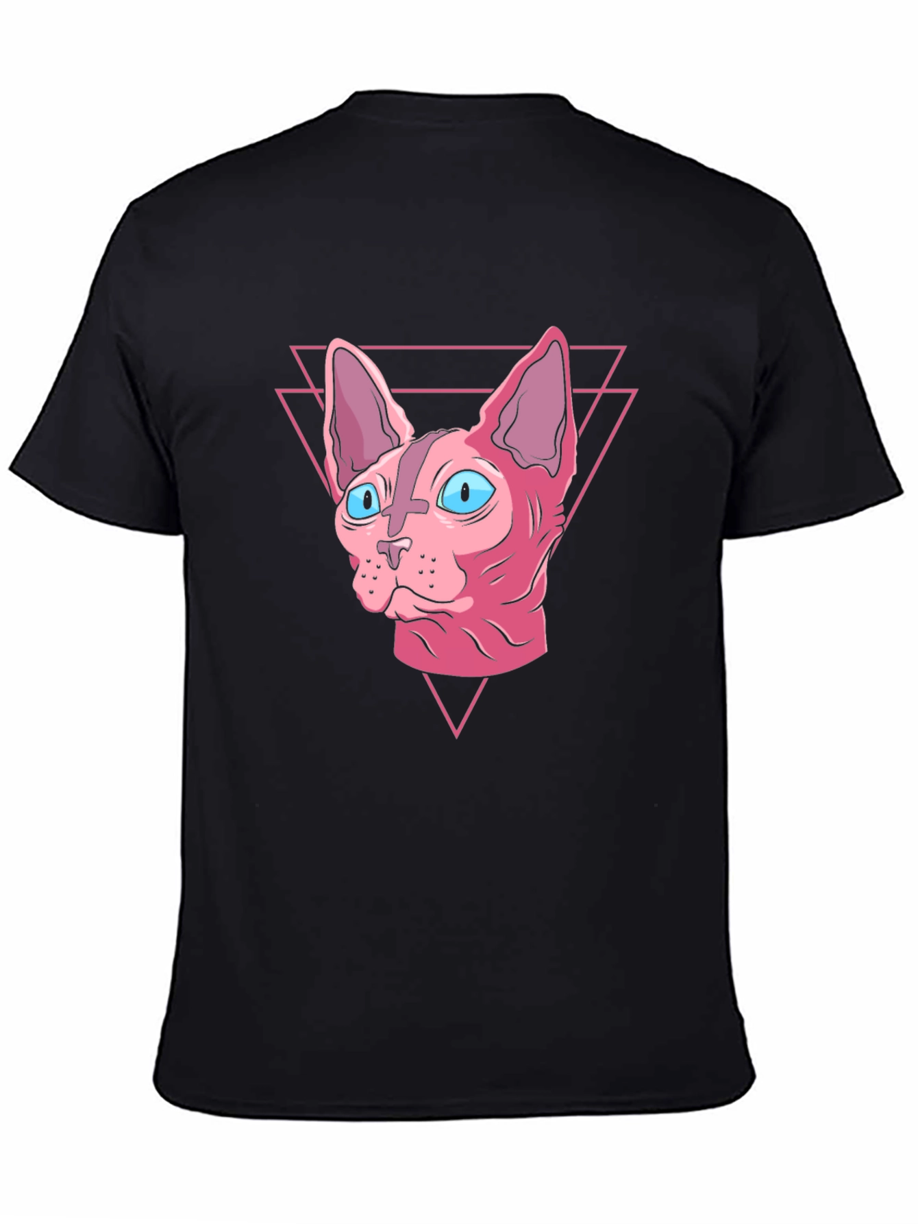 Sphynx Cat Graphic Tee - Black Cotton Shirt
