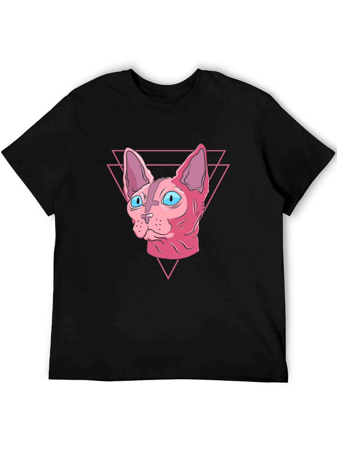 Sphynx Cat Graphic Tee - Black Cotton Shirt