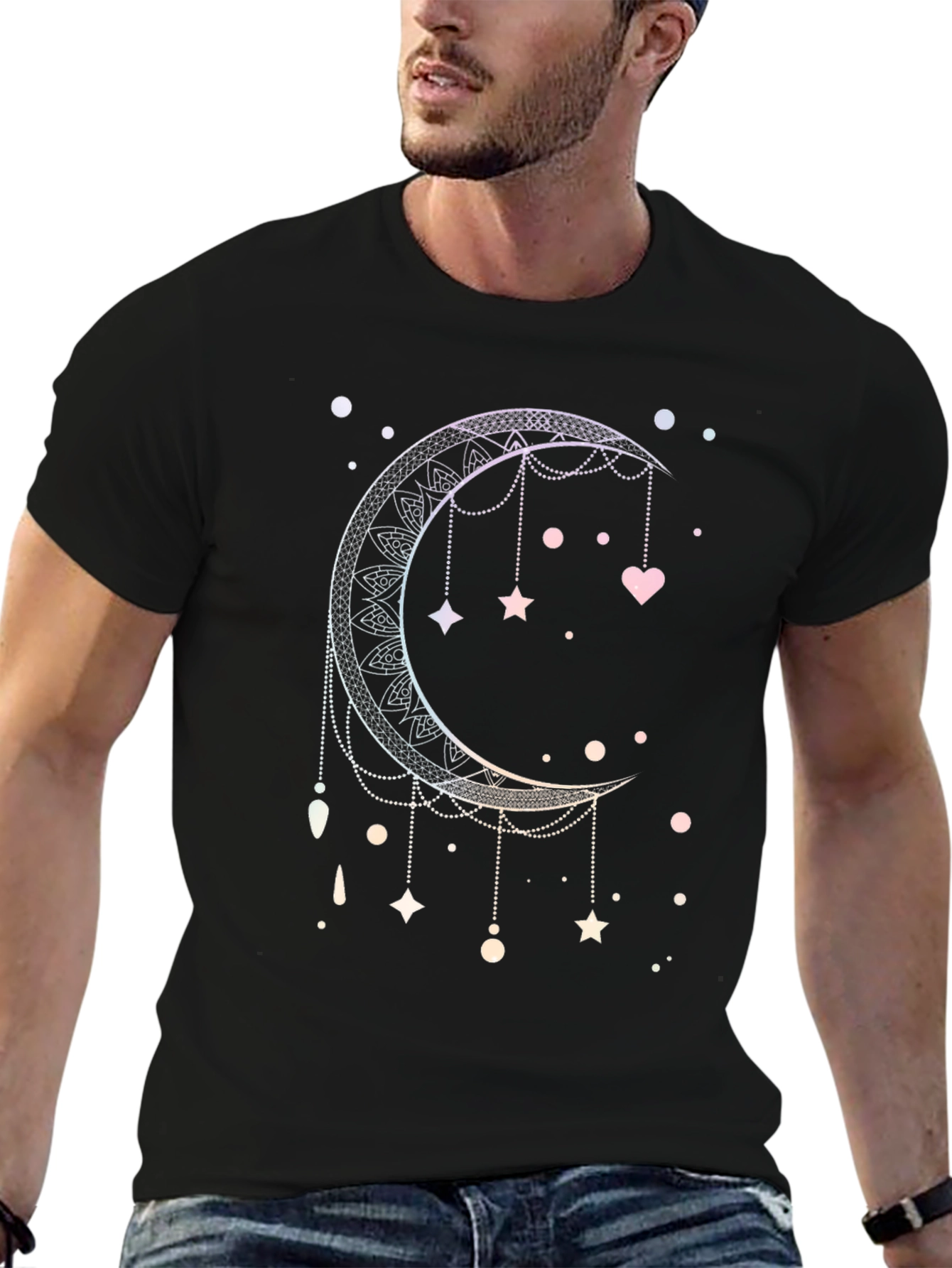Celestial Moon Graphic T-Shirt - Trendy & Unique