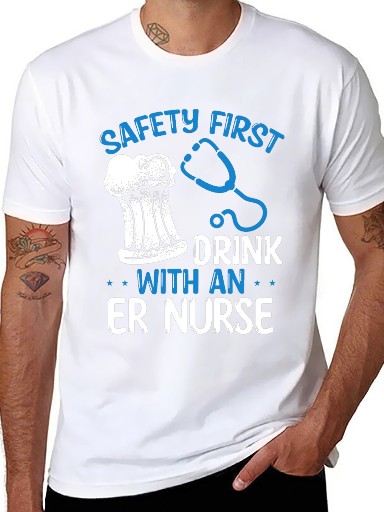 Safety First ER Nurse Graphic Tee
