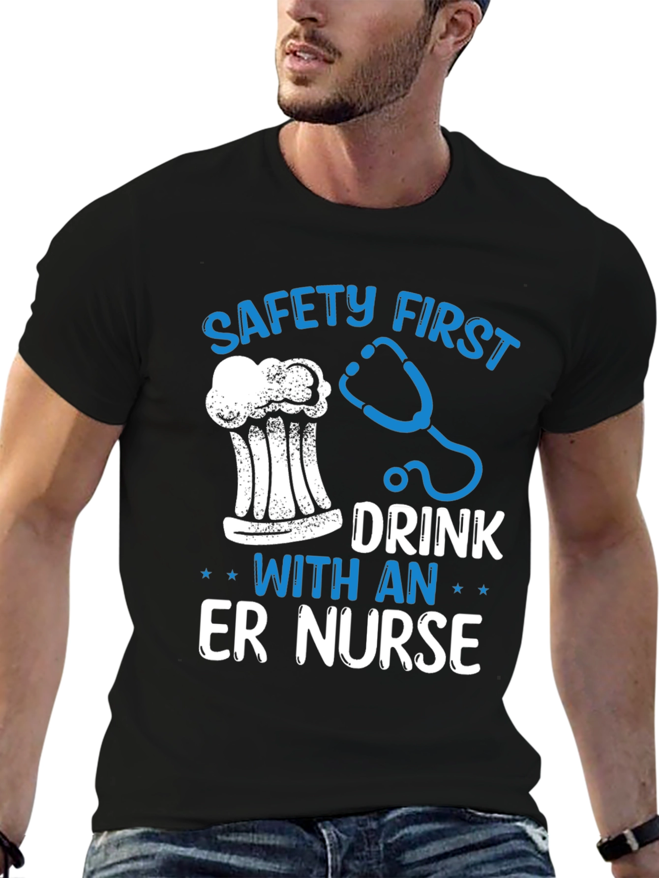 Safety First ER Nurse Graphic Tee