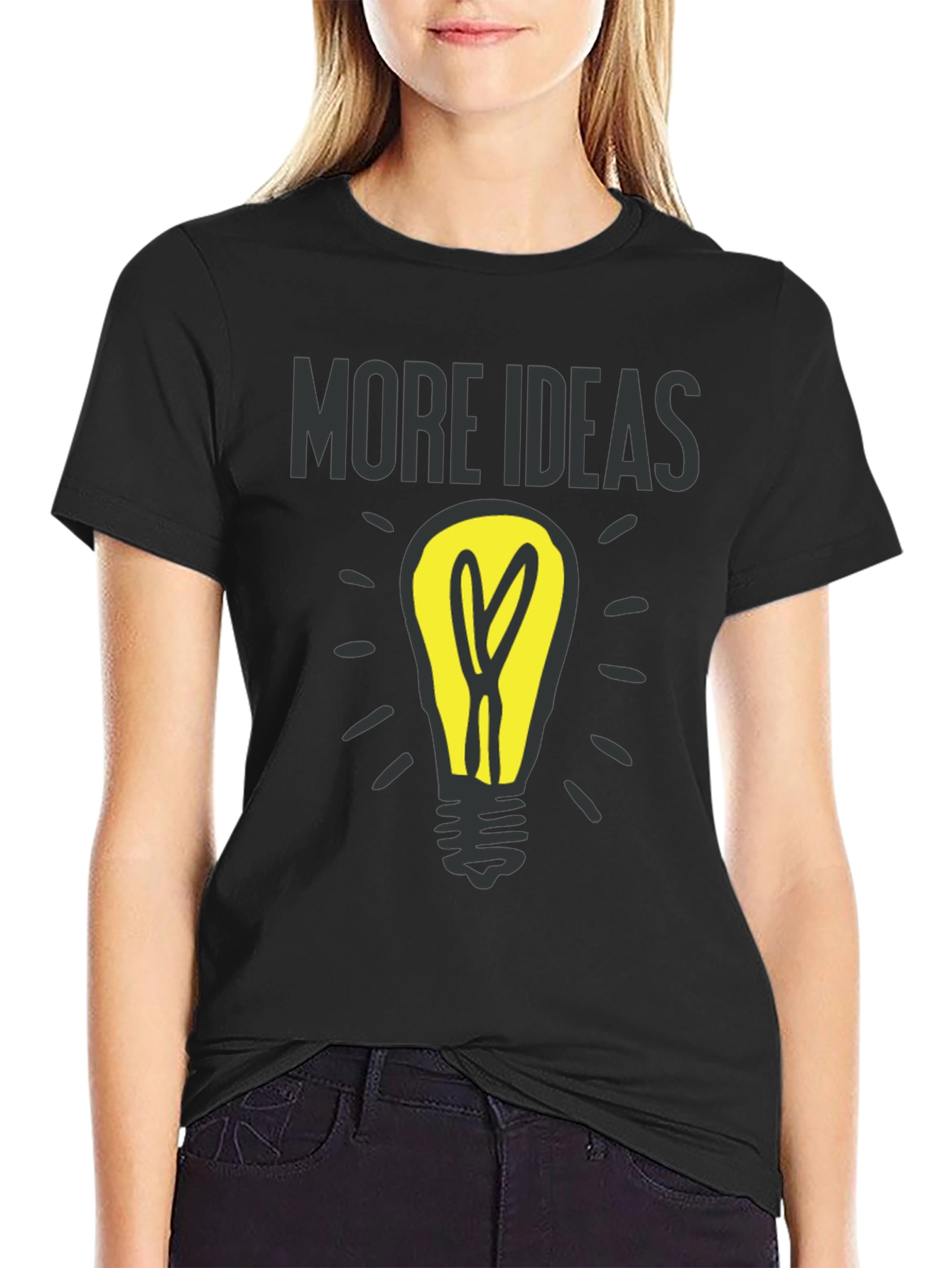 More Ideas Light Bulb Graphic T-Shirt