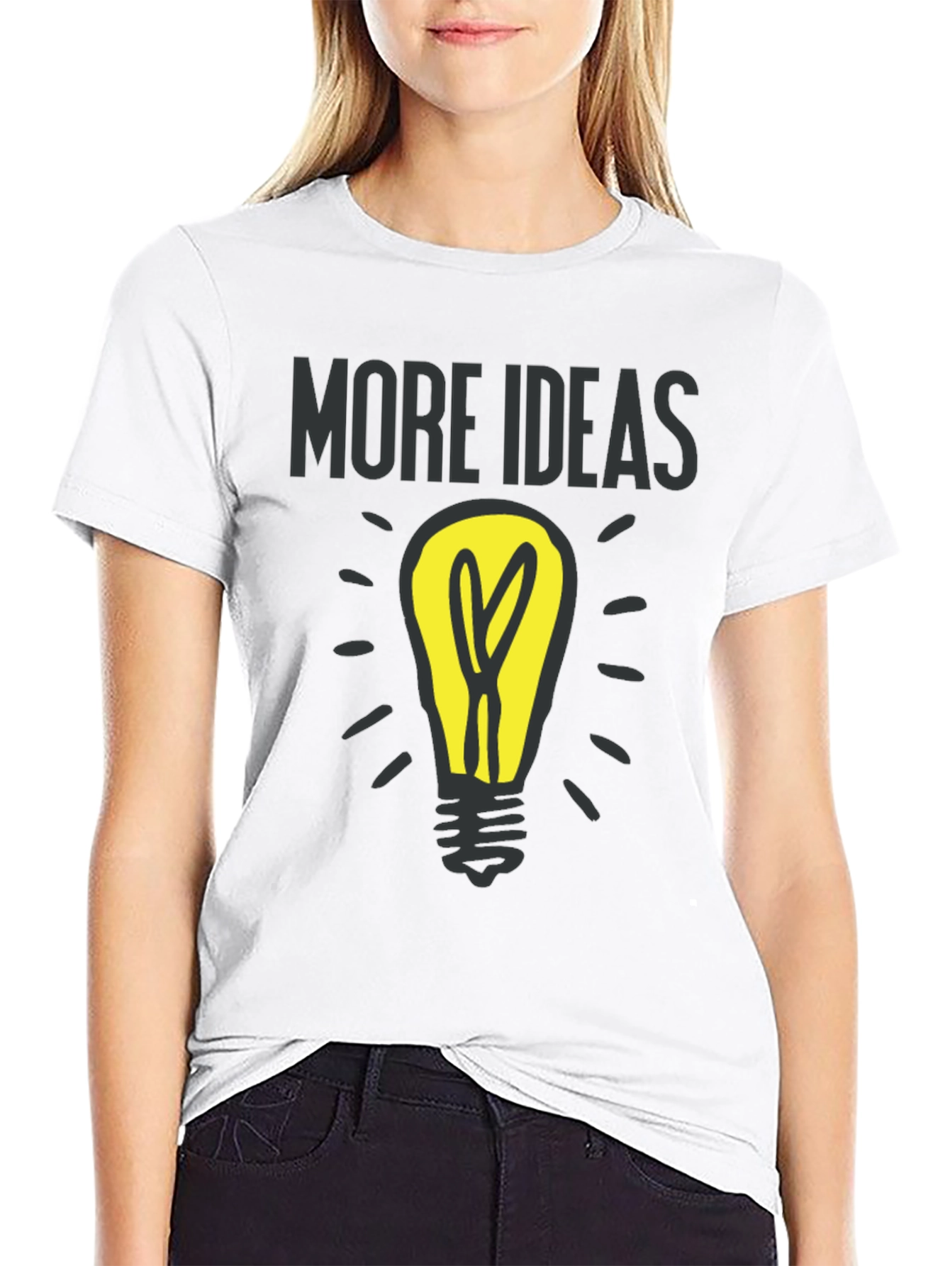 More Ideas Light Bulb Graphic T-Shirt
