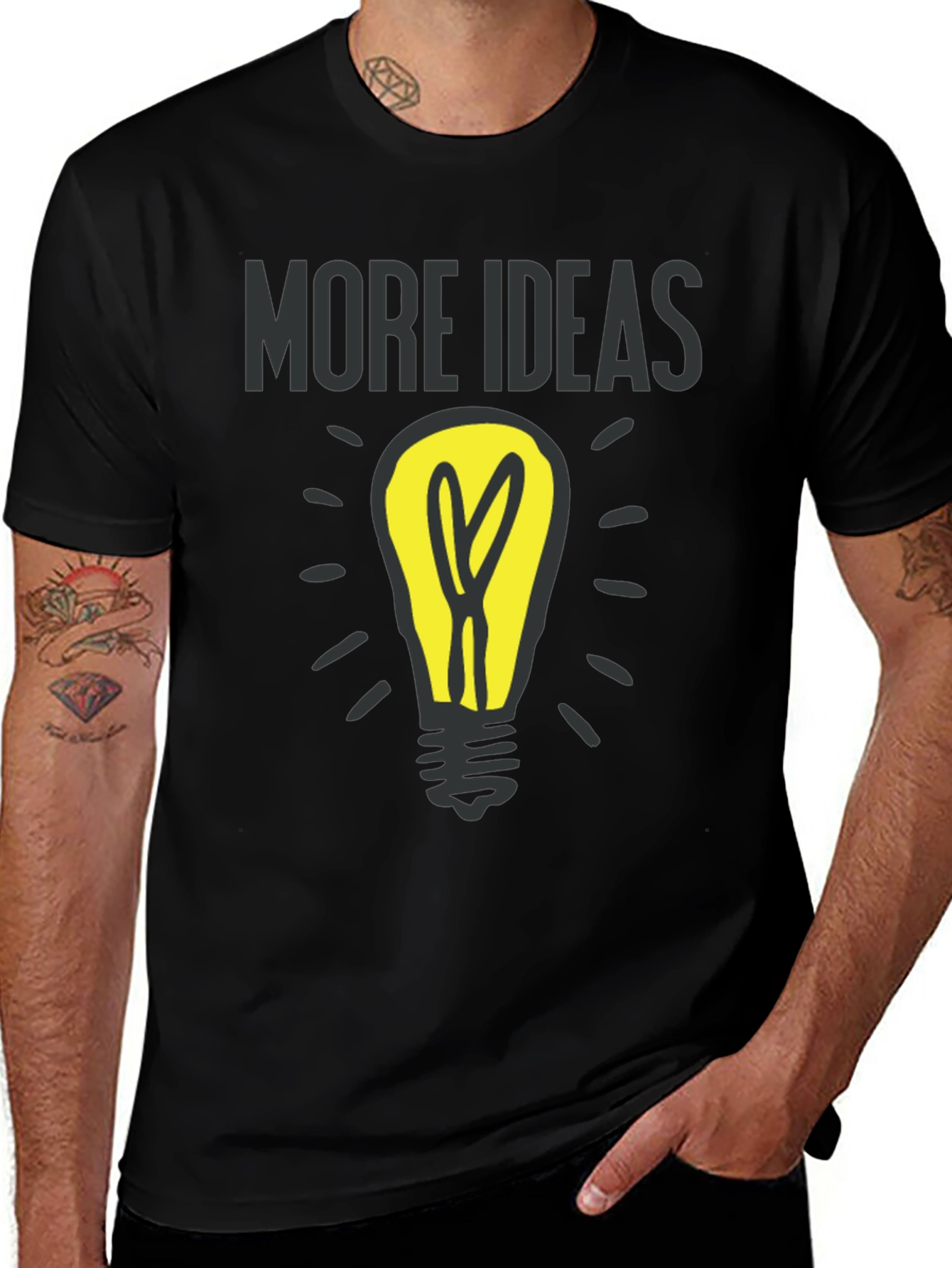 More Ideas Light Bulb Graphic T-Shirt
