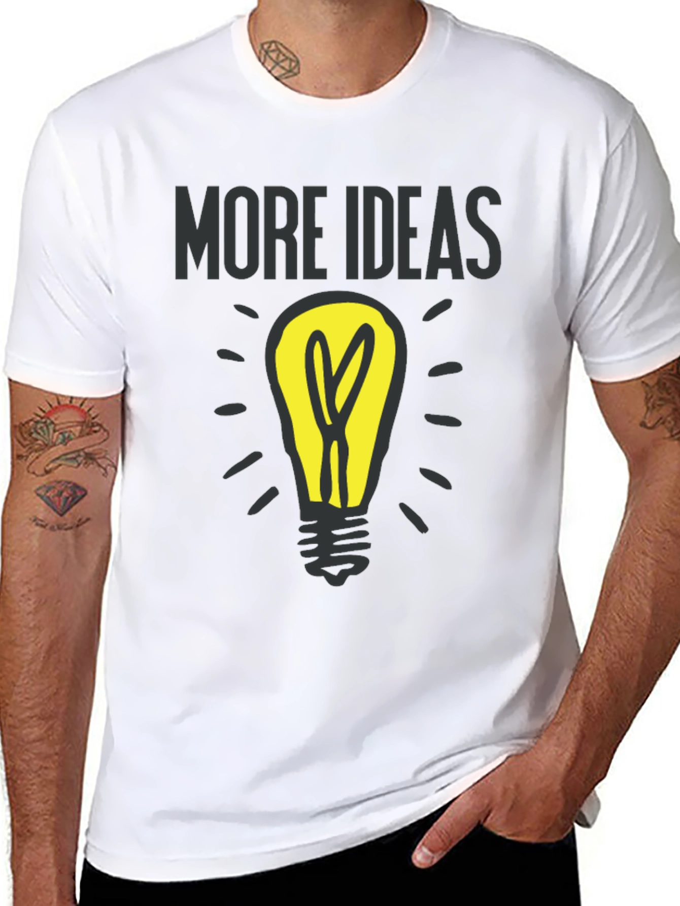 More Ideas Light Bulb Graphic T-Shirt