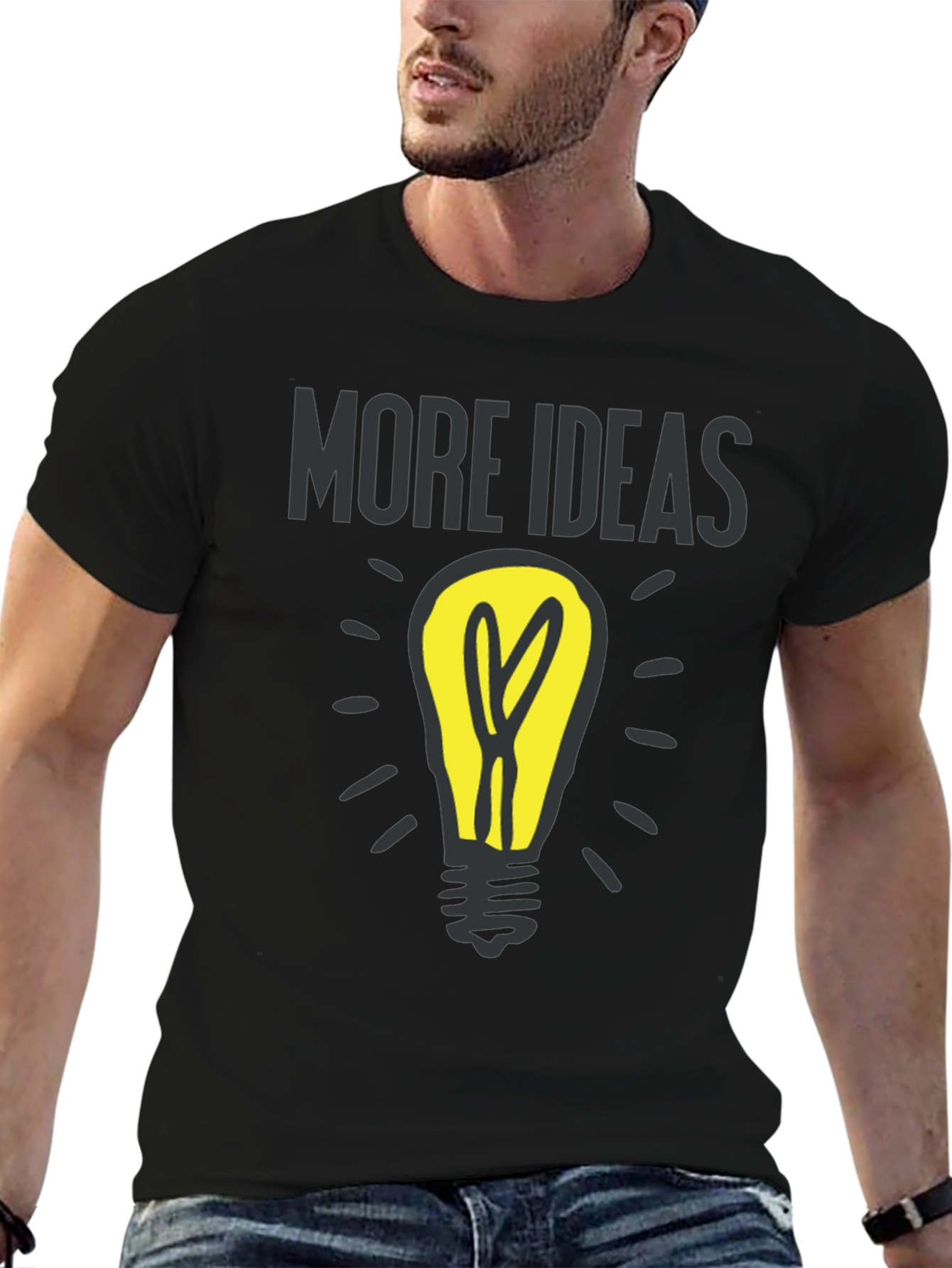 More Ideas Light Bulb Graphic T-Shirt