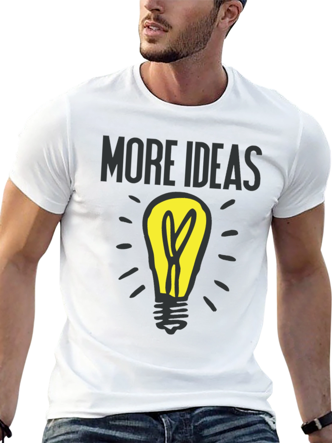 More Ideas Light Bulb Graphic T-Shirt